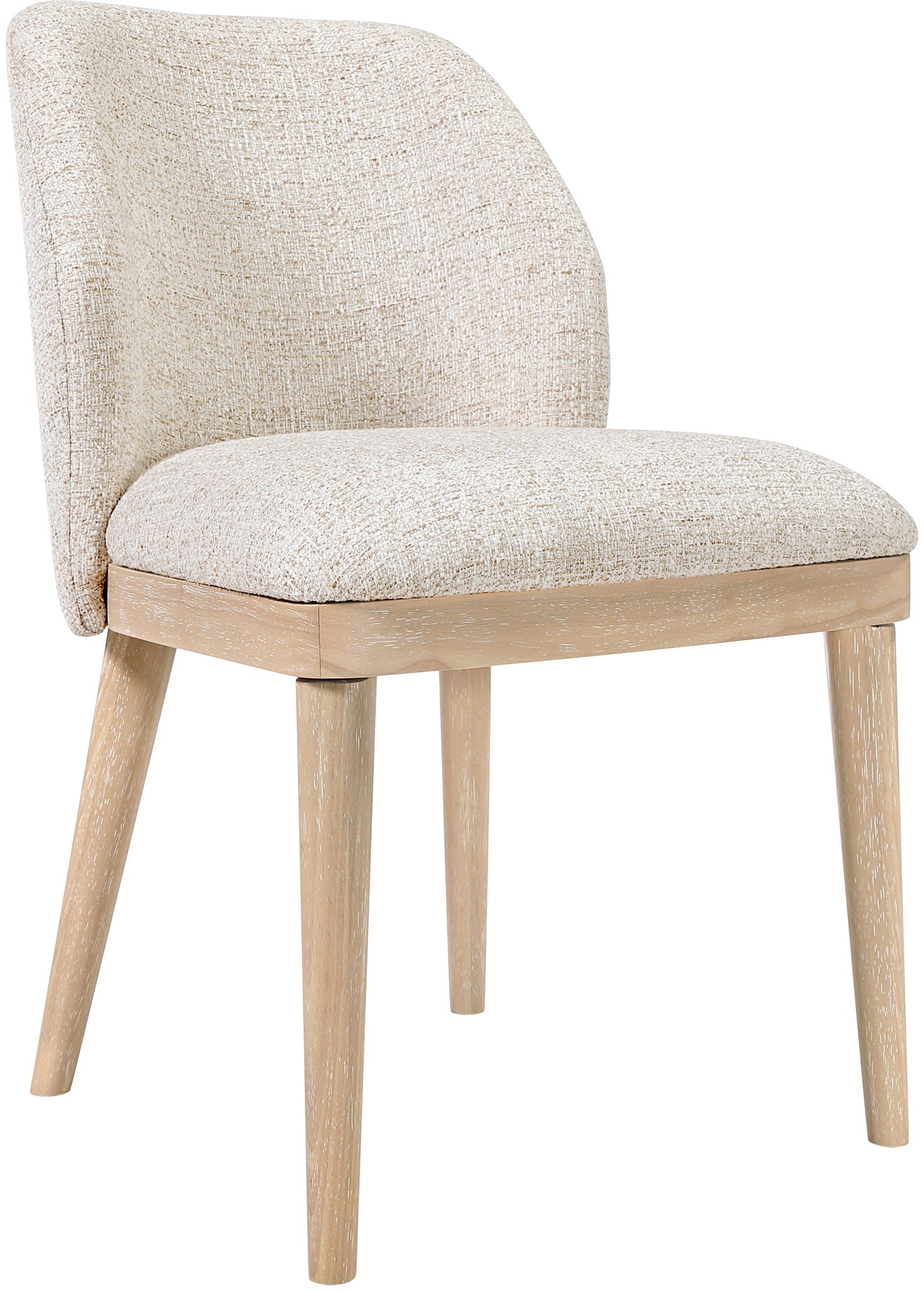 Valeo - Linen Textured Fabric Upholstered Dining Chair (Set of 2) - Painted Natural Base