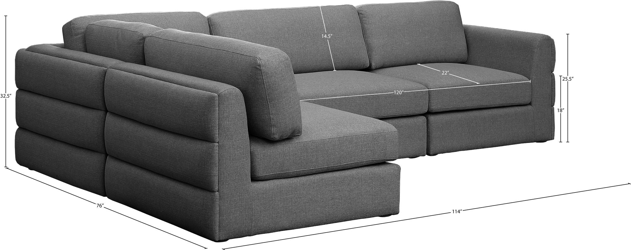 Beckham - 4 Piece Modular Sectional