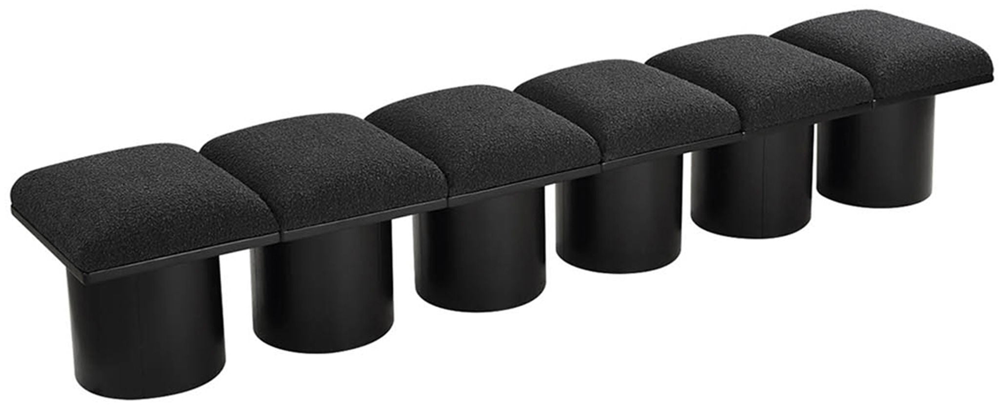 Pavilion - 6 Piece Modular Bench With Black Base