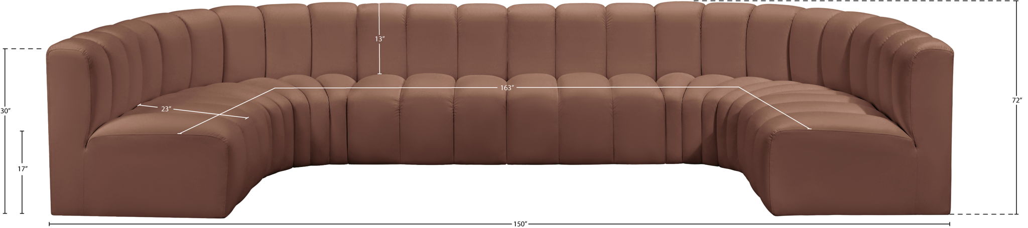 Arc - Faux Leather Modular U-Shaped Sectional