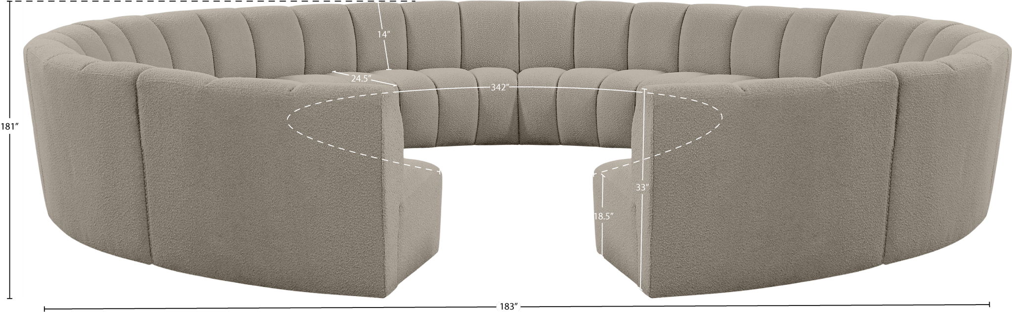 Infinity - 12 Piece Boucle Modular Sectional