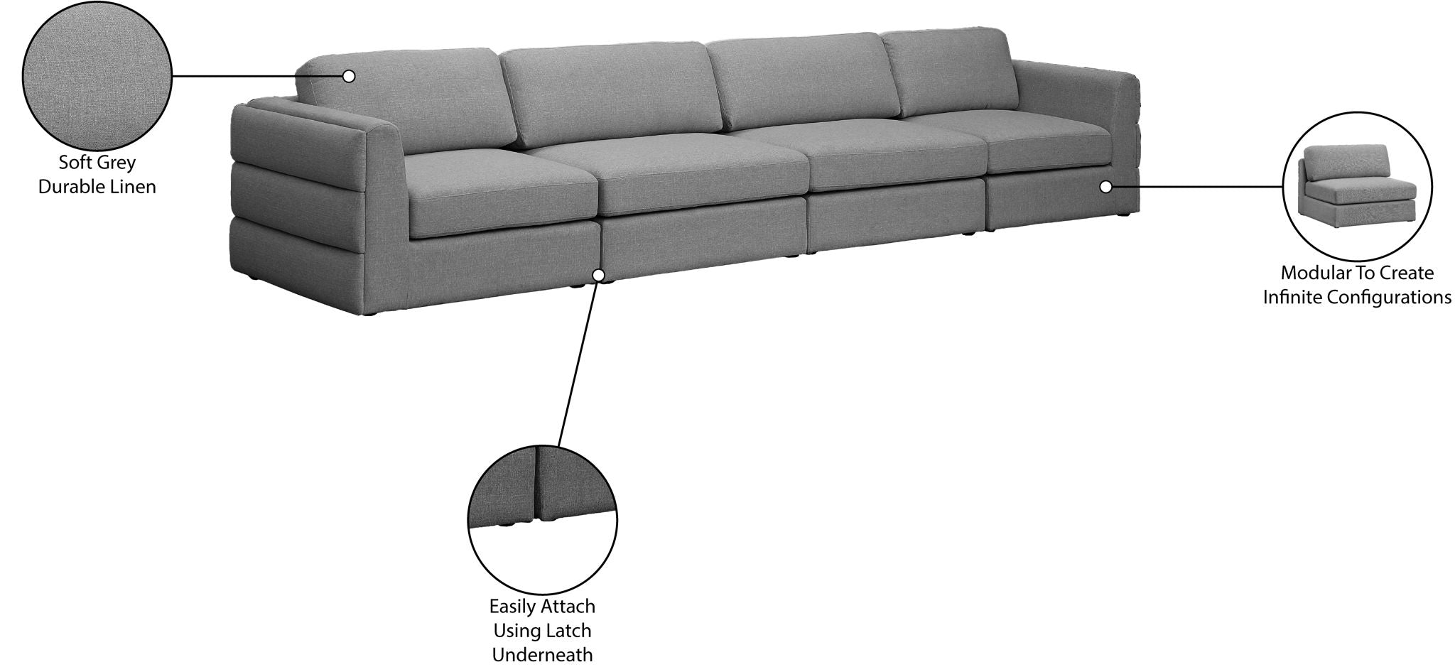 Beckham - Modular 4 Seat Sofa