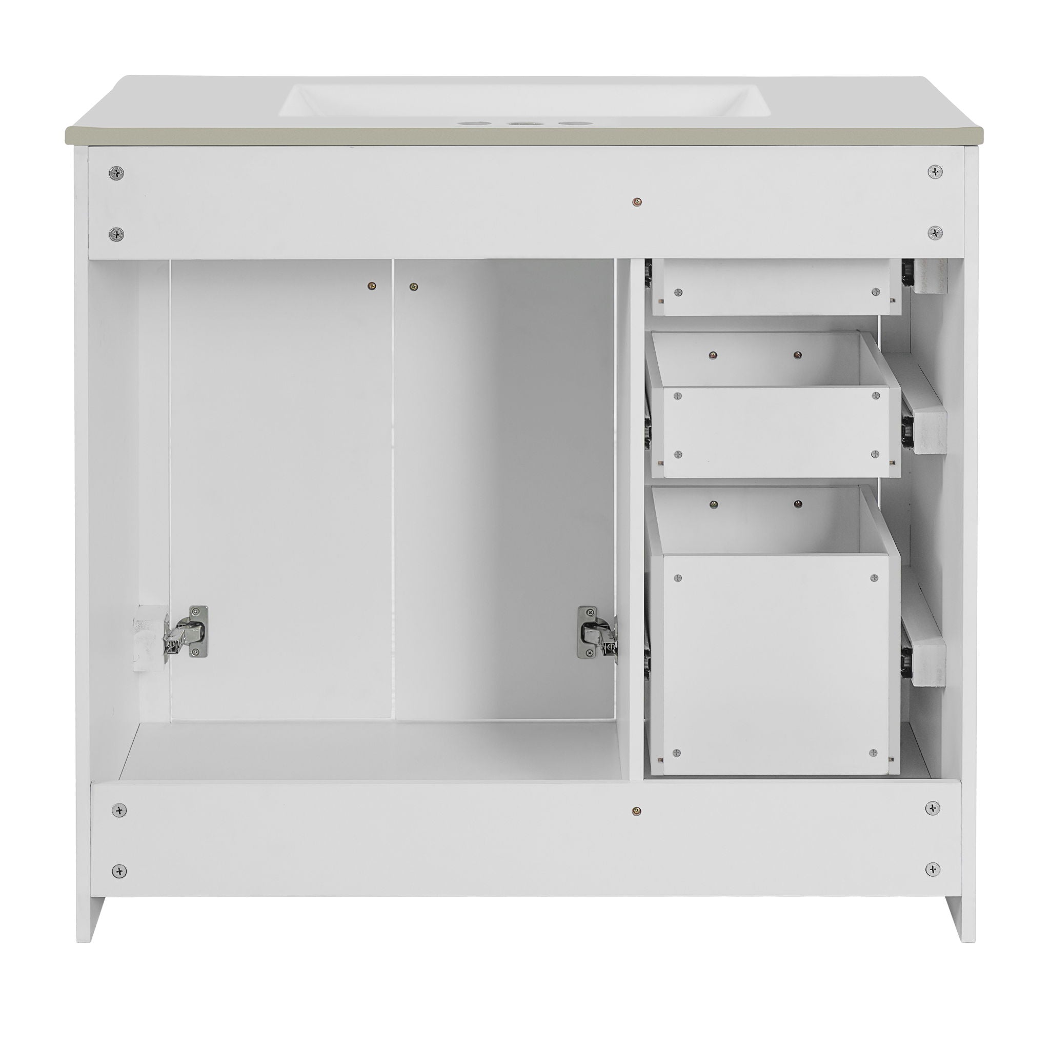 Bathroom Vanity With Sink Combo, Storage Cabinet, Freestanding Set With 3 Drawers & Soft Closing Doors