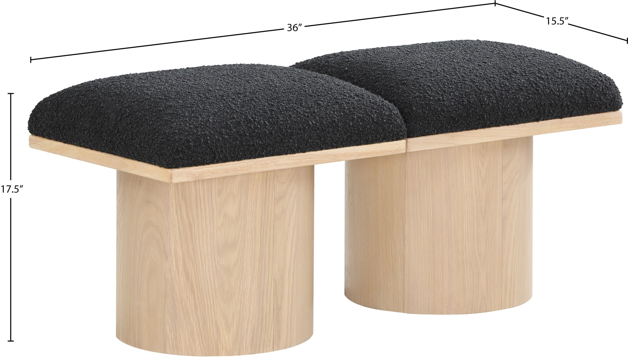 Pavilion - 2 Piece Modular Bench With Natural Base