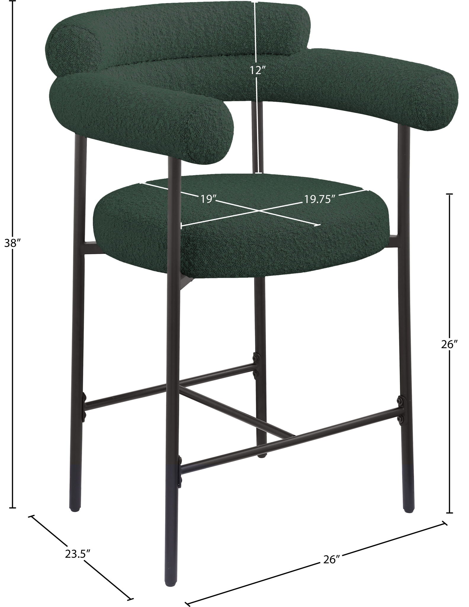 Blake - Counter Stool With Black Base (Set of 2)