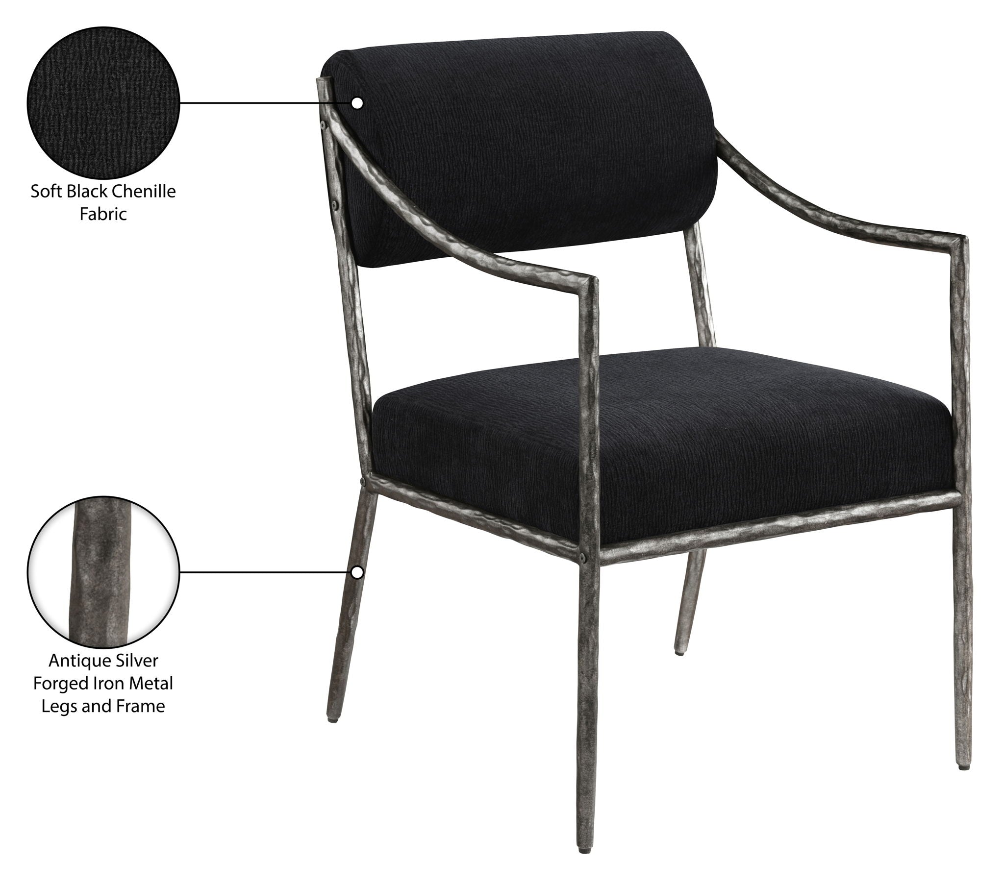Bastille - Upholstered Dining Arm Chair (Set of 2) - Silver Frame