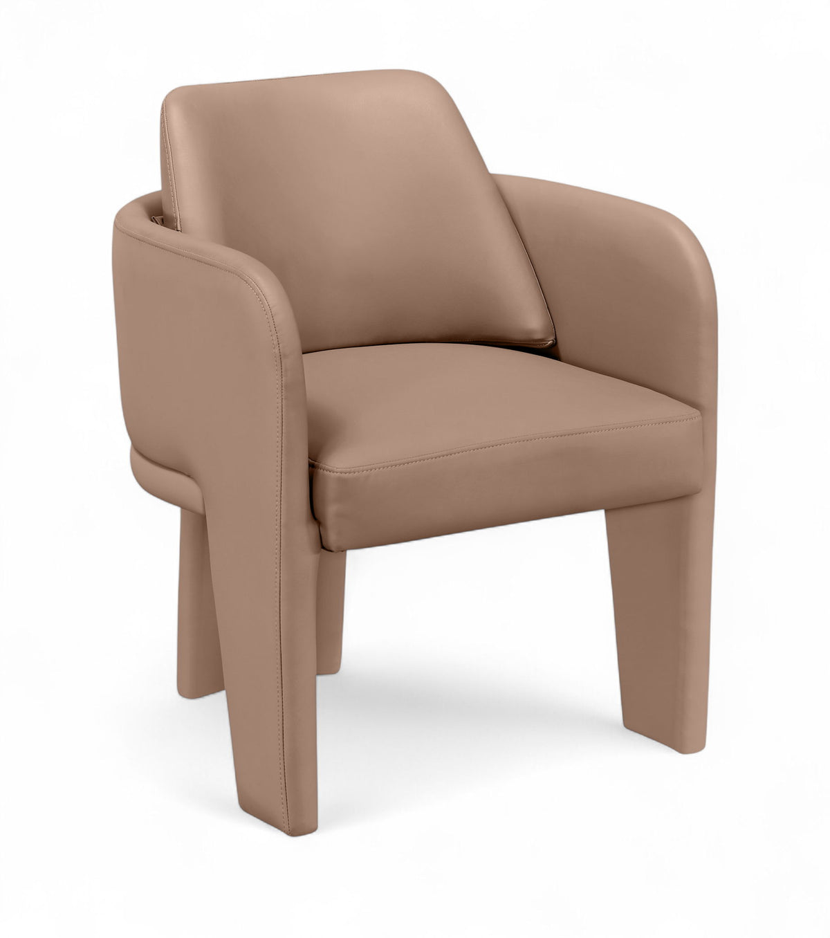 Vanda - Vegan Leather Upholstered Dining Chair - Tan