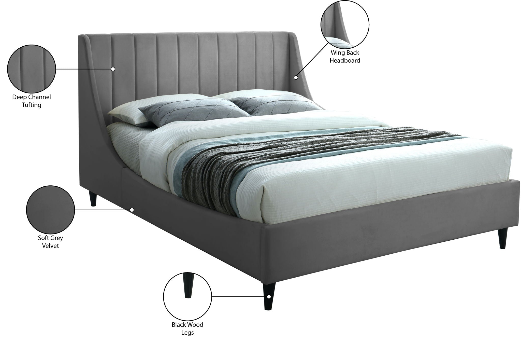 Eva - Velvet Bed