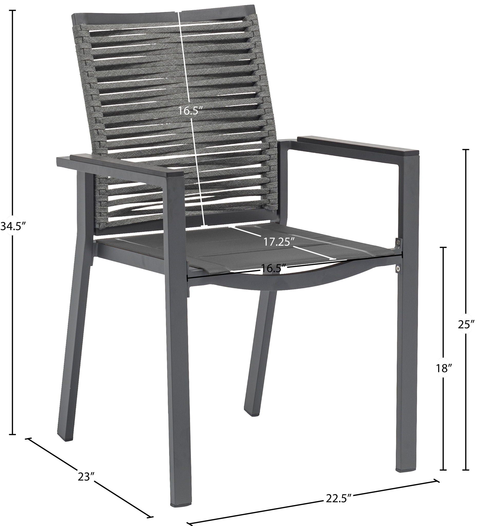 Maldives - Rope Outdoor Patio Dining Arm Chair (Set of 2)