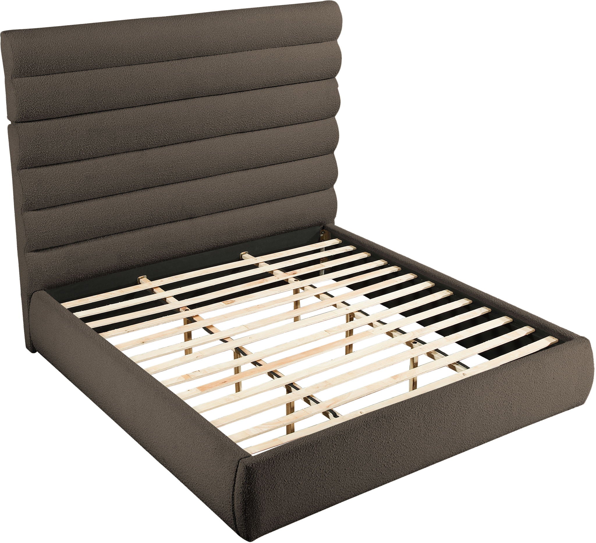 Adam - Boucle Fabric Bed With 70.5" Headboard
