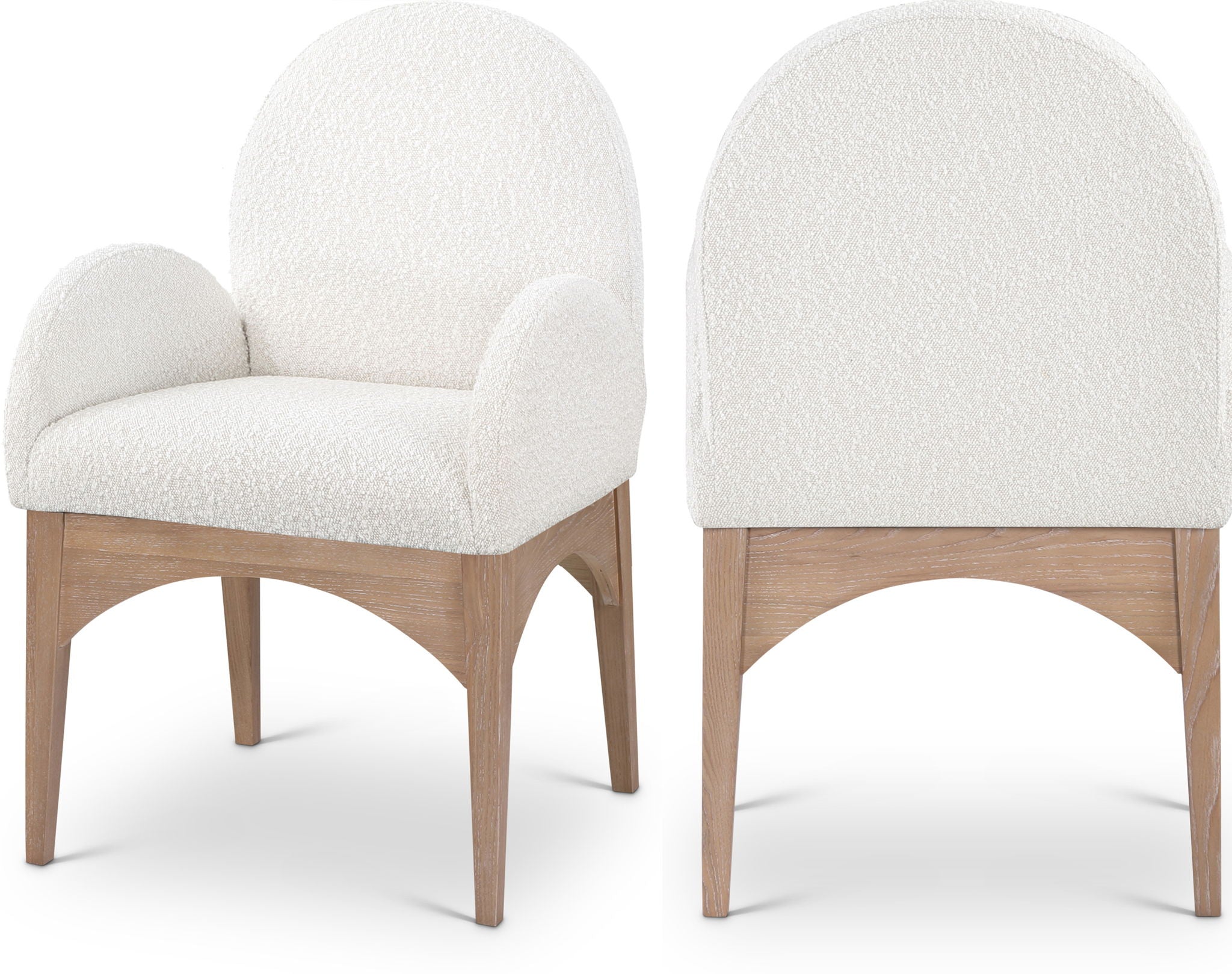 Waldorf - Boucle Dining Arm Chair With Natural Legs