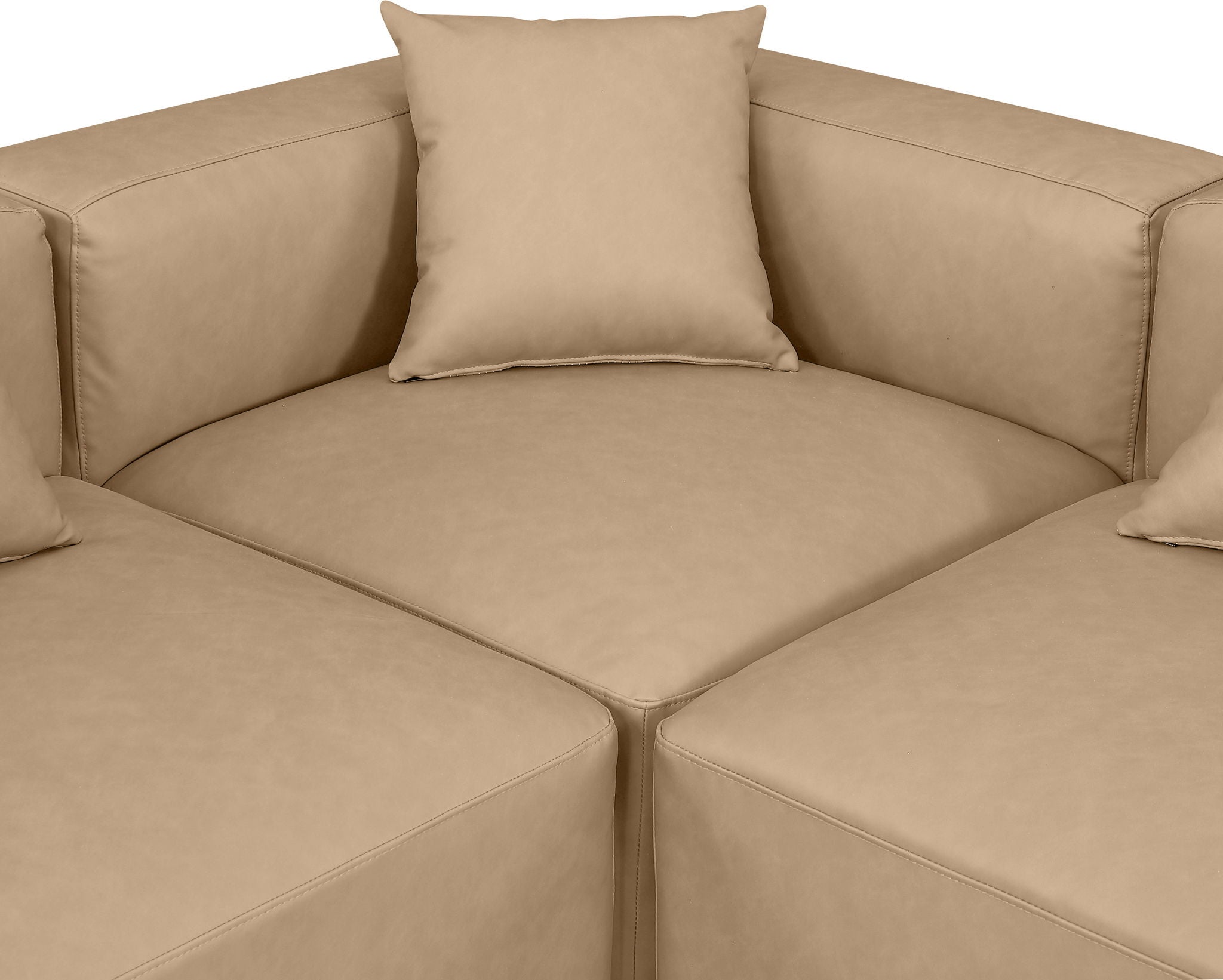 Cube - 6 Piece Modular Double Chaise Sectional - Tan