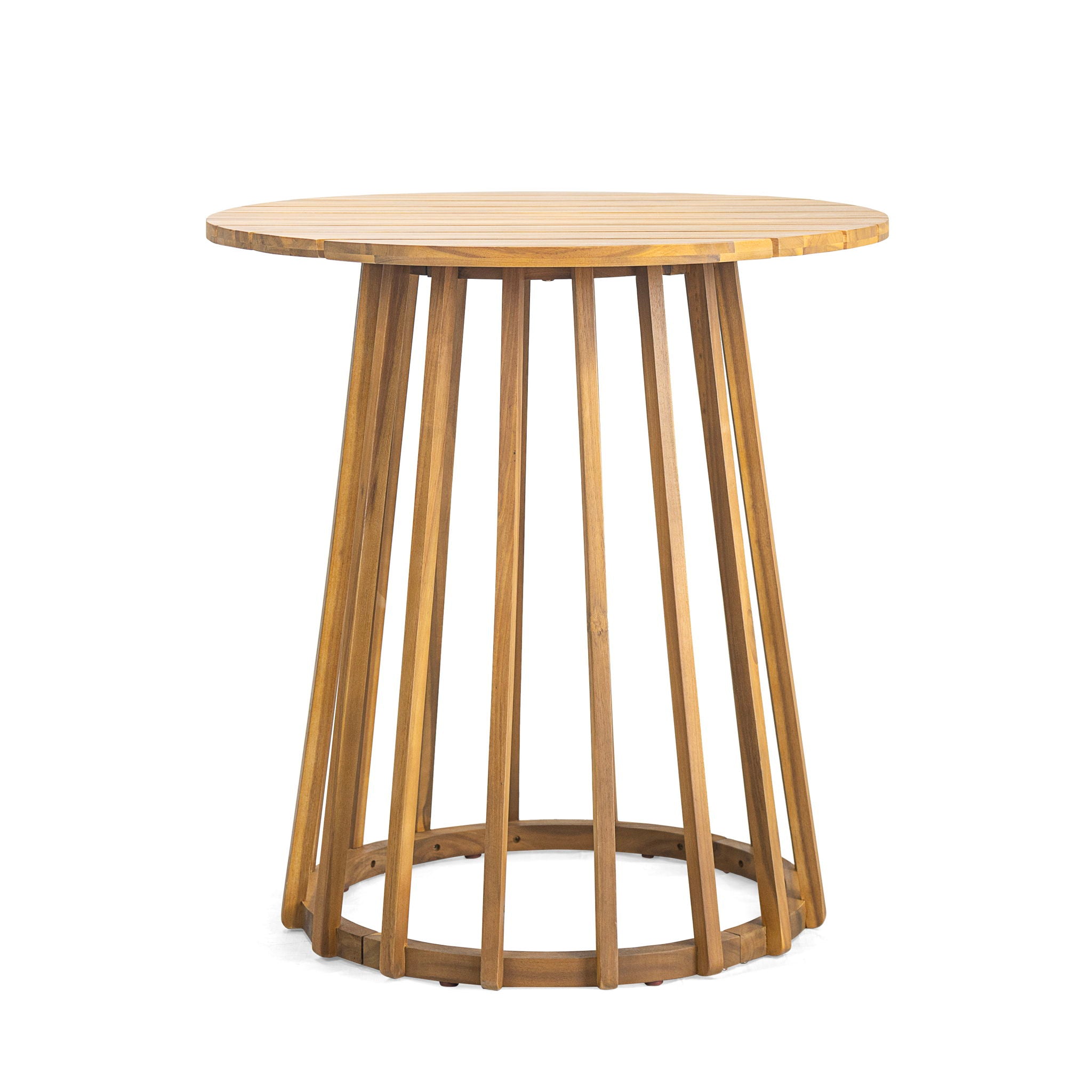 Outdoor Round Top Dining Table, Round Bistro Table - Teak