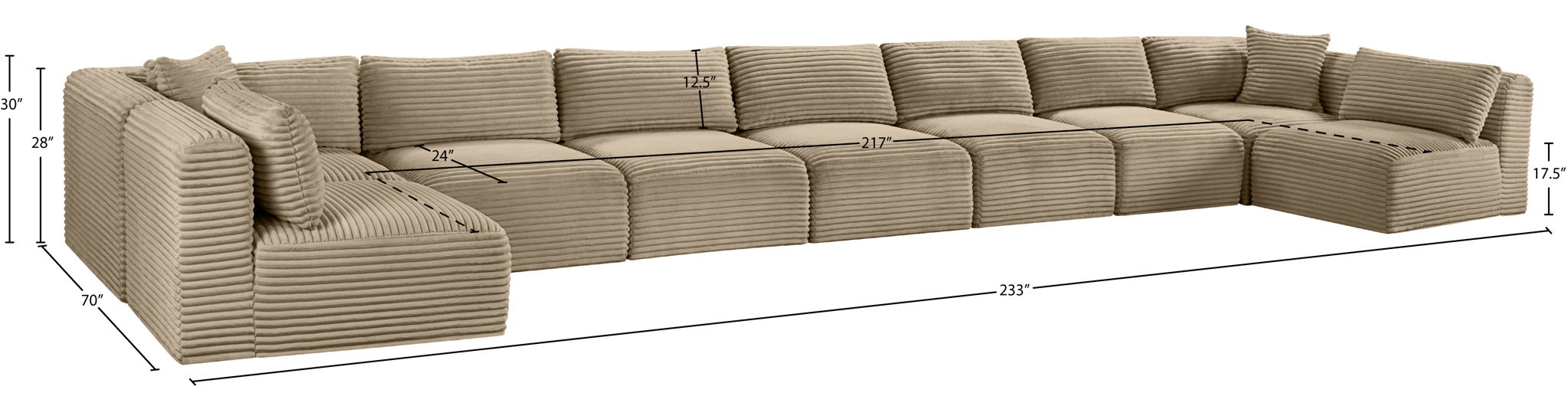 Shaggy - Fabric 9 Piece Modular Sectional