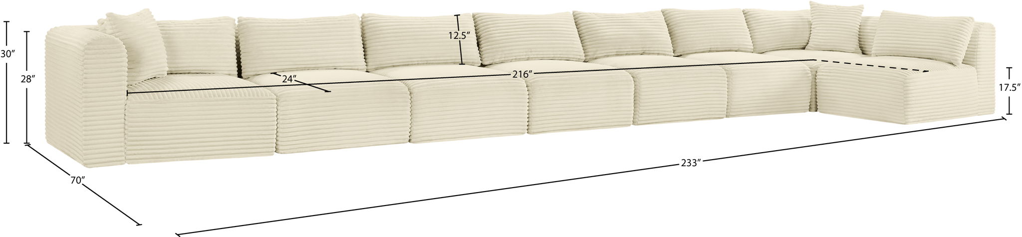 Shaggy - 8 Piece Modular Sectional