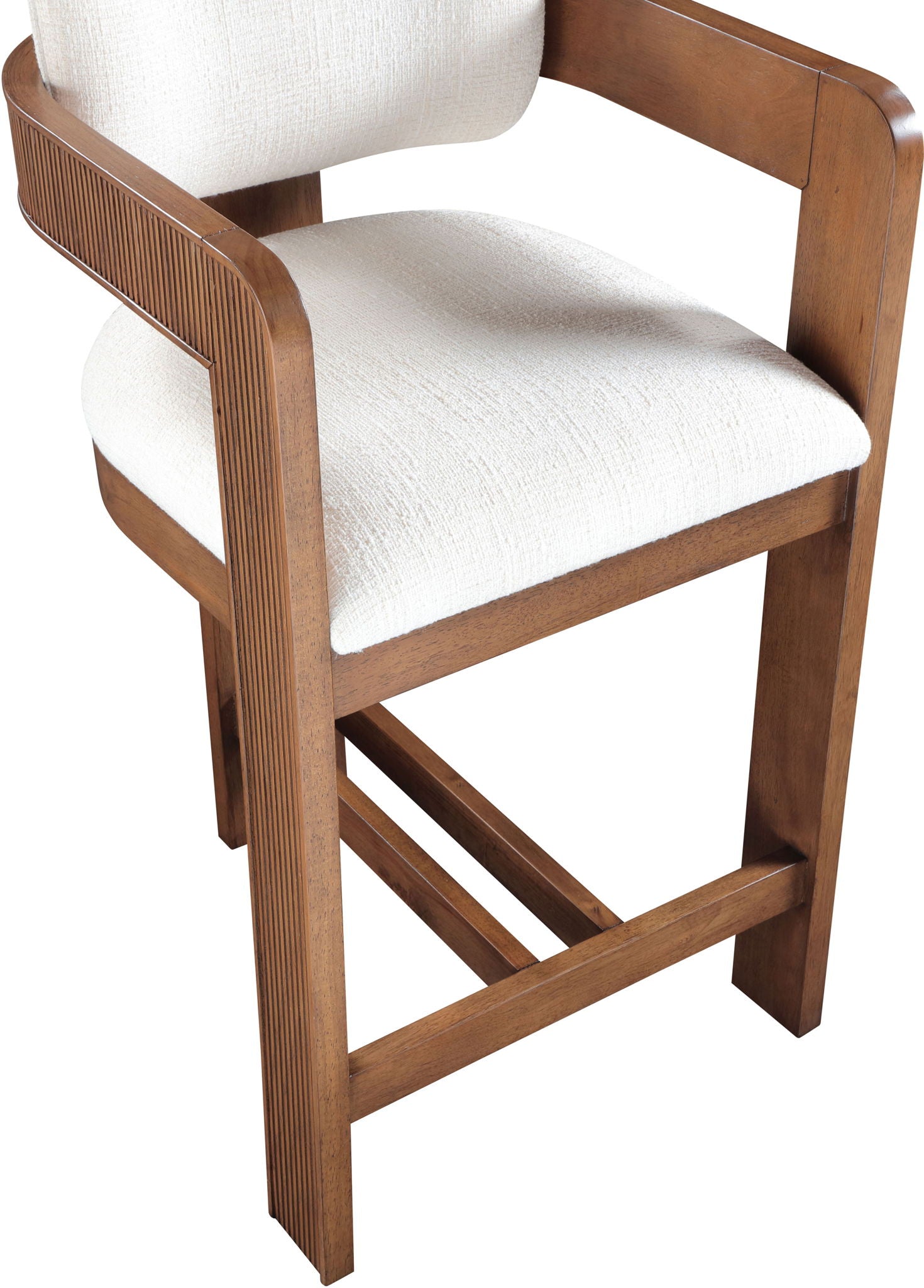 Sacha - Linen Stool With Brown Base