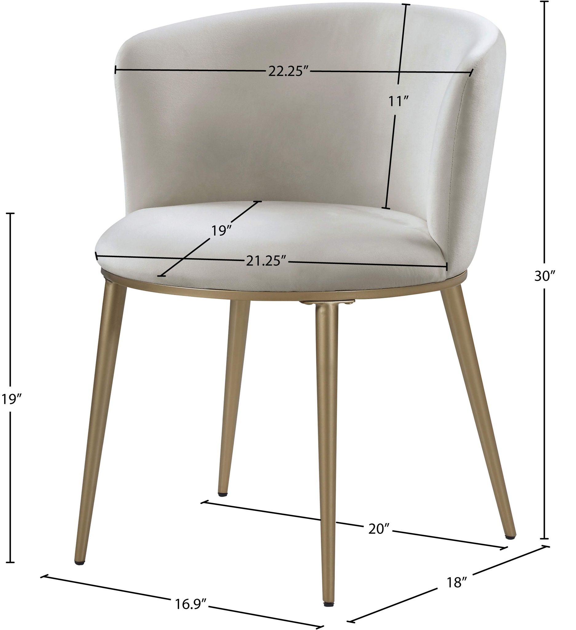 Skylar - Dining Chair with Gold Legs (Set of 2)