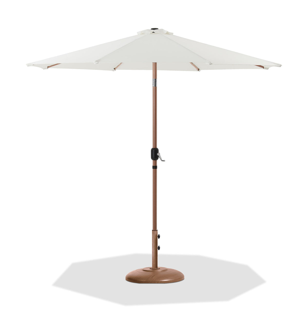 Fiji - Aluminum Patio Umbrella With Round Teak Base