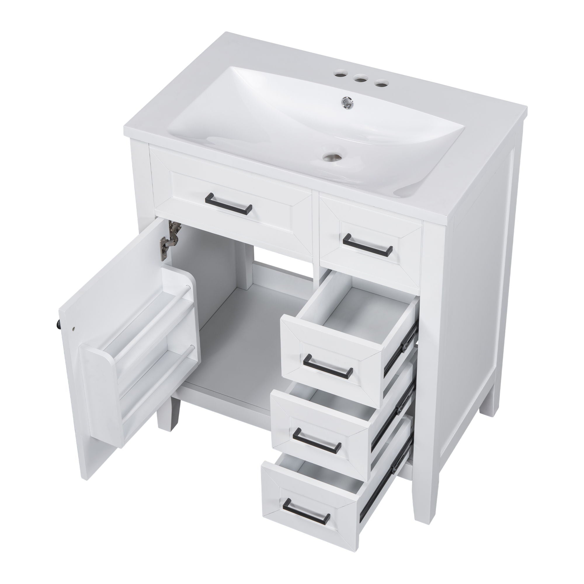 Modern Bathroom Vanity With Sink Combo, 3 Drawers