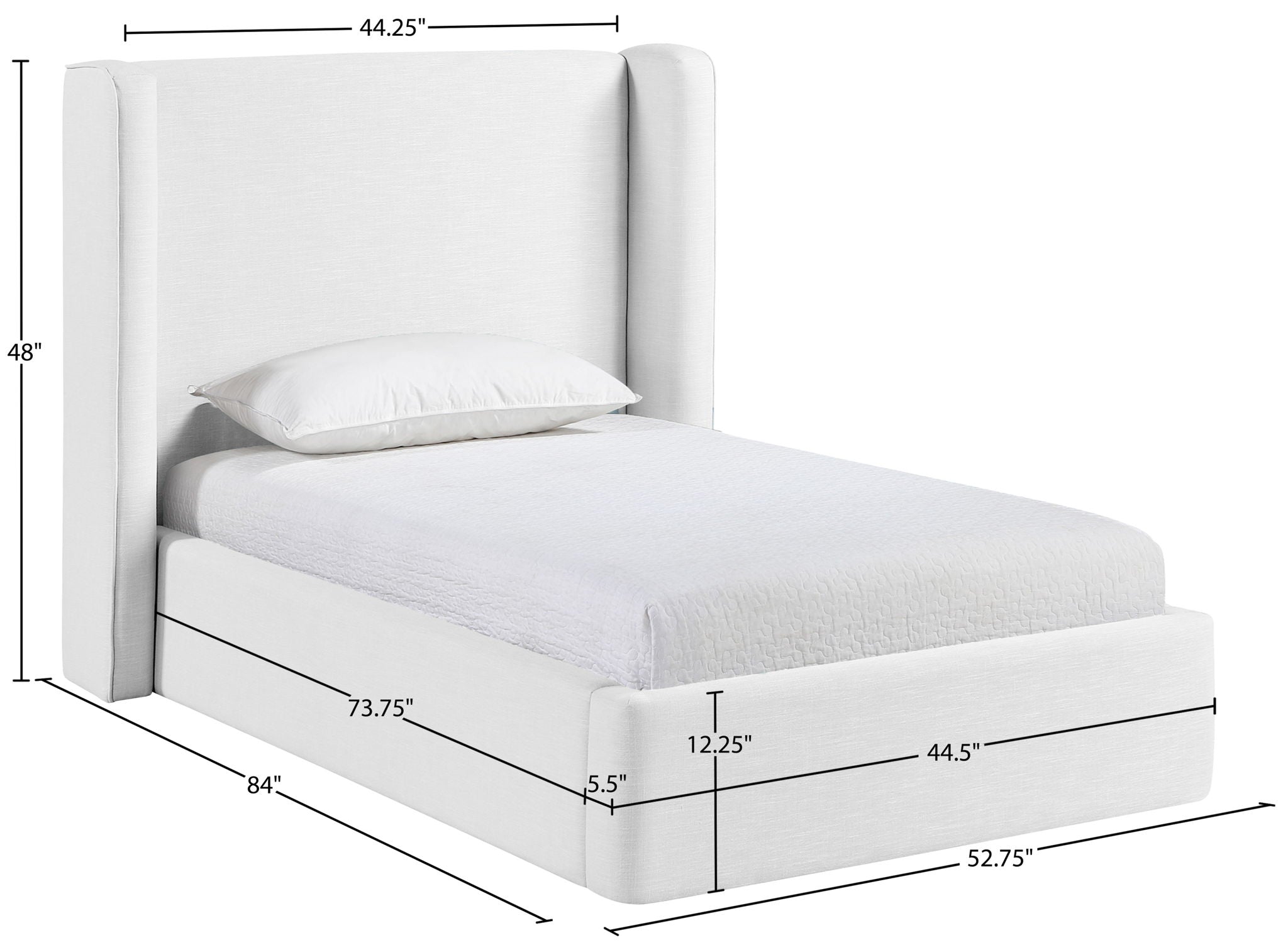 Kendall - Linen Textured Fabric Upholstered Bed