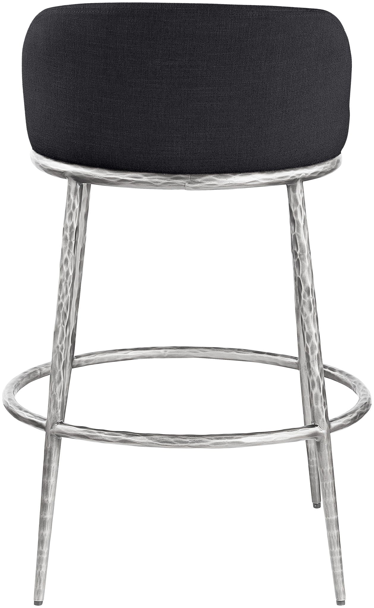 Ferro - Performance Fabric Upholstered Bar Stool - Antique Silver