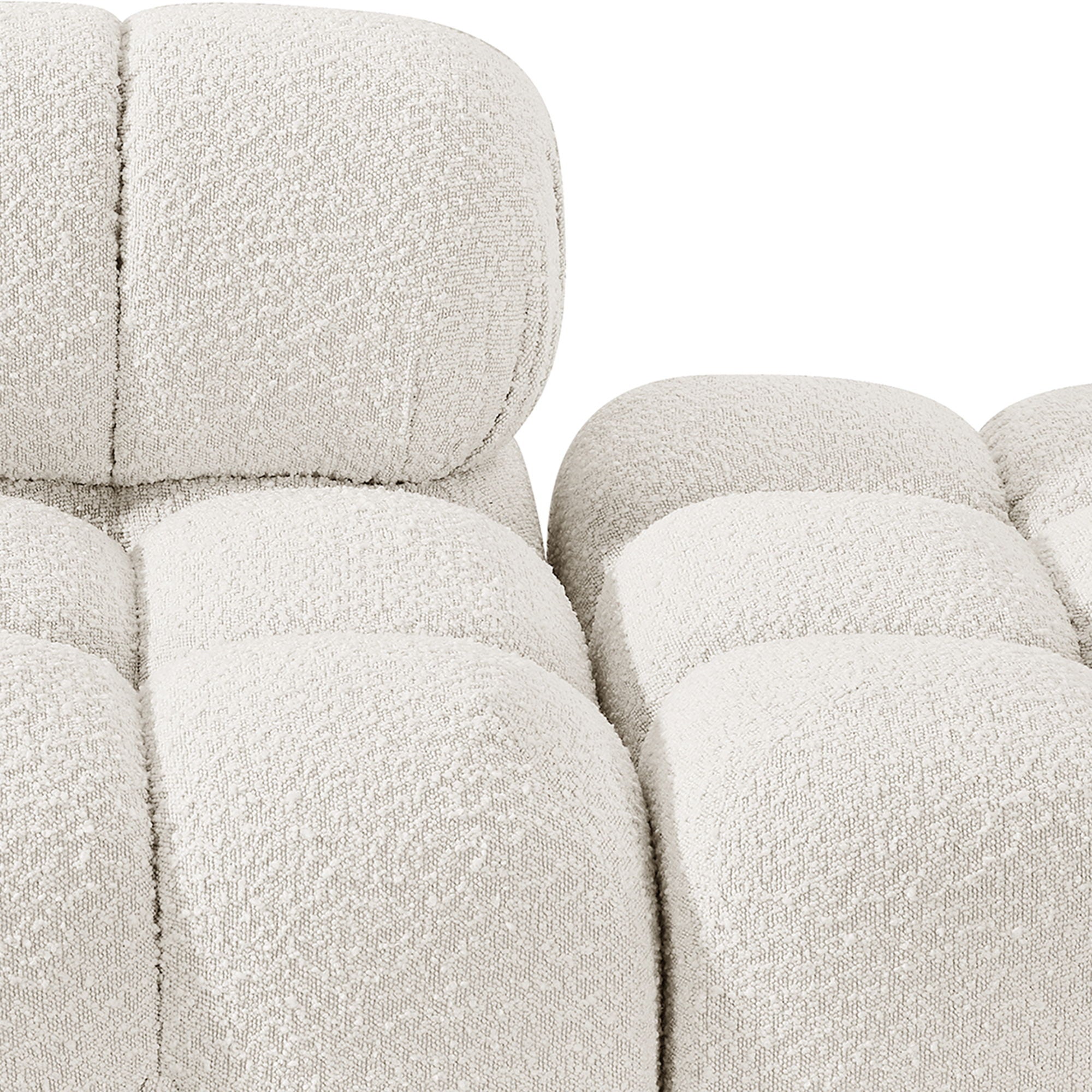 Ames - 4 Piece Boucle Upholstered Modular Sofa With 2 Backless Seats