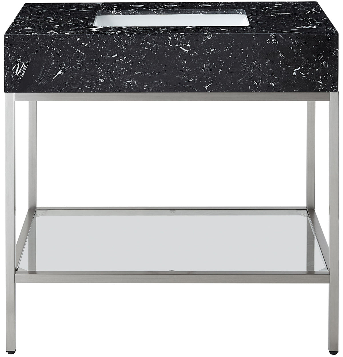 Marmo - Engineered Marble Bathroom Vanity With Chrome Base