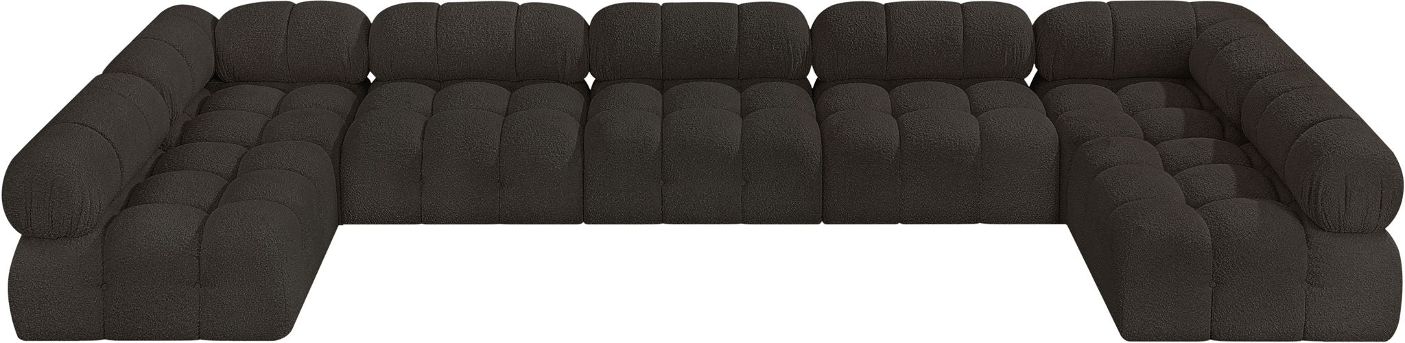 Ames - 7 Piece Boucle Fabric Modular Sectional