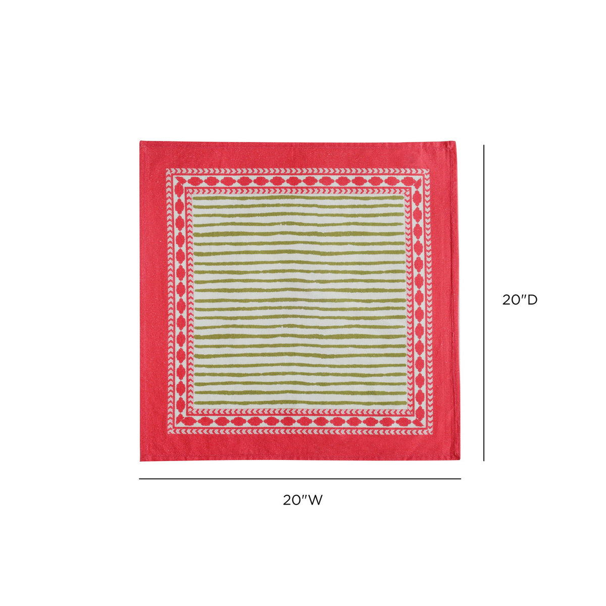 Crissy - Bamboo Cotton Canvas Printed Napkins (Set of 4) - Pink