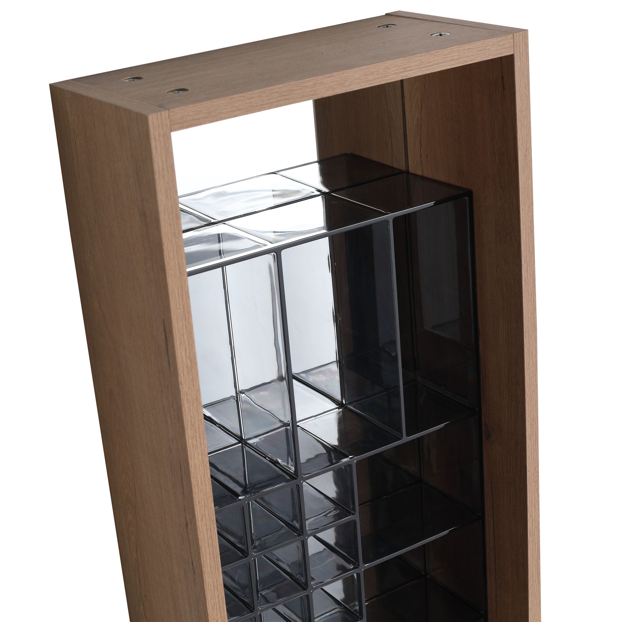 12" Wall Mounted Mirror Cabinet With Storage - Imitative Oak
