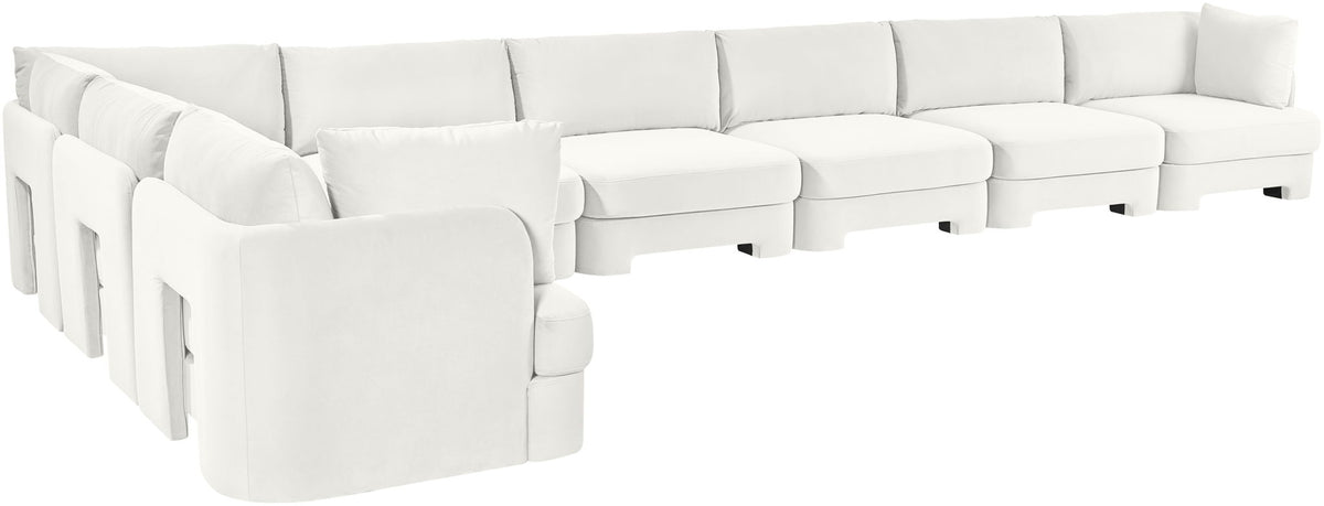 Hammond - Velvet Performance Fabric Upholstered 8 Piece L-Shaped Sectional