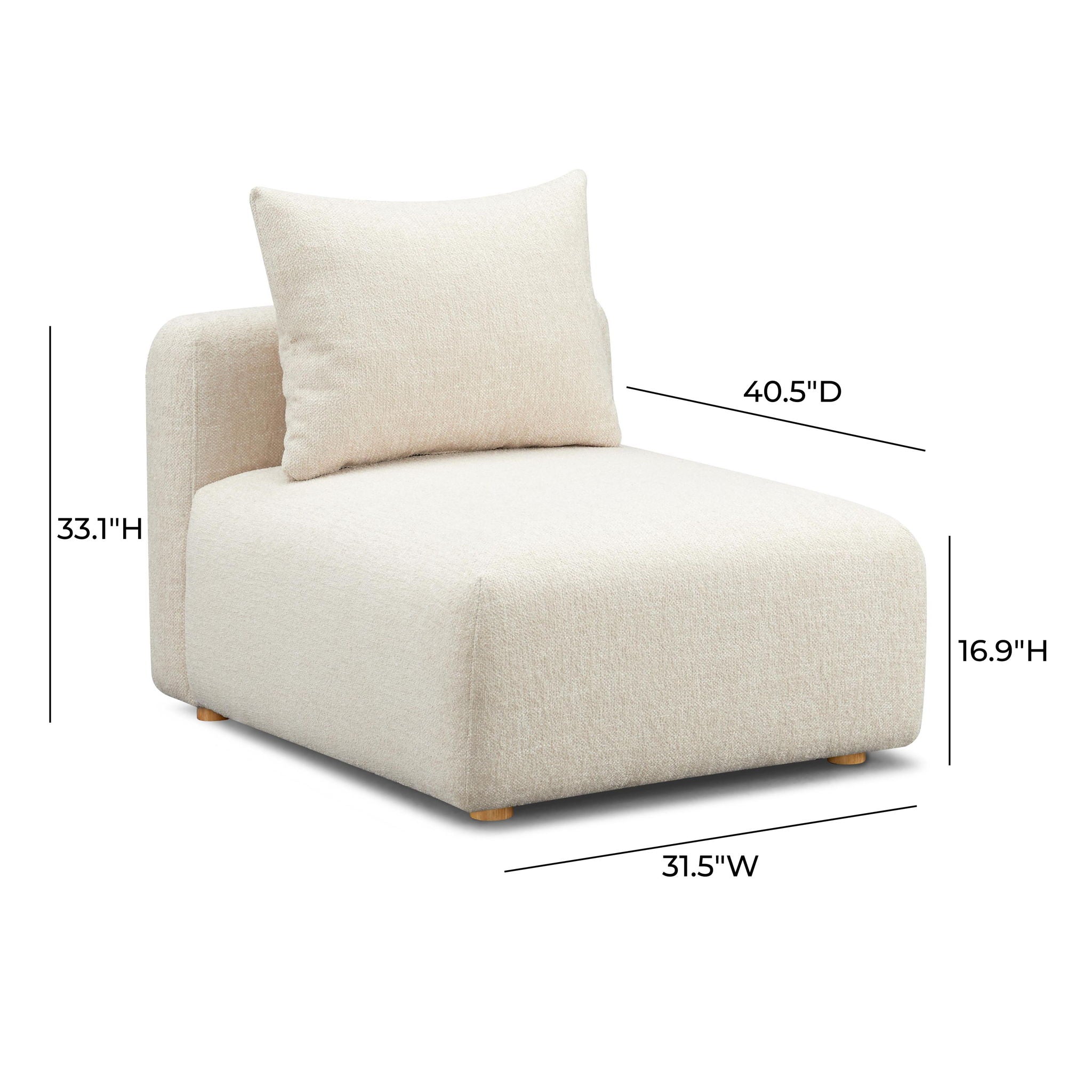 Hangover - Modular Armless Chair - Cream
