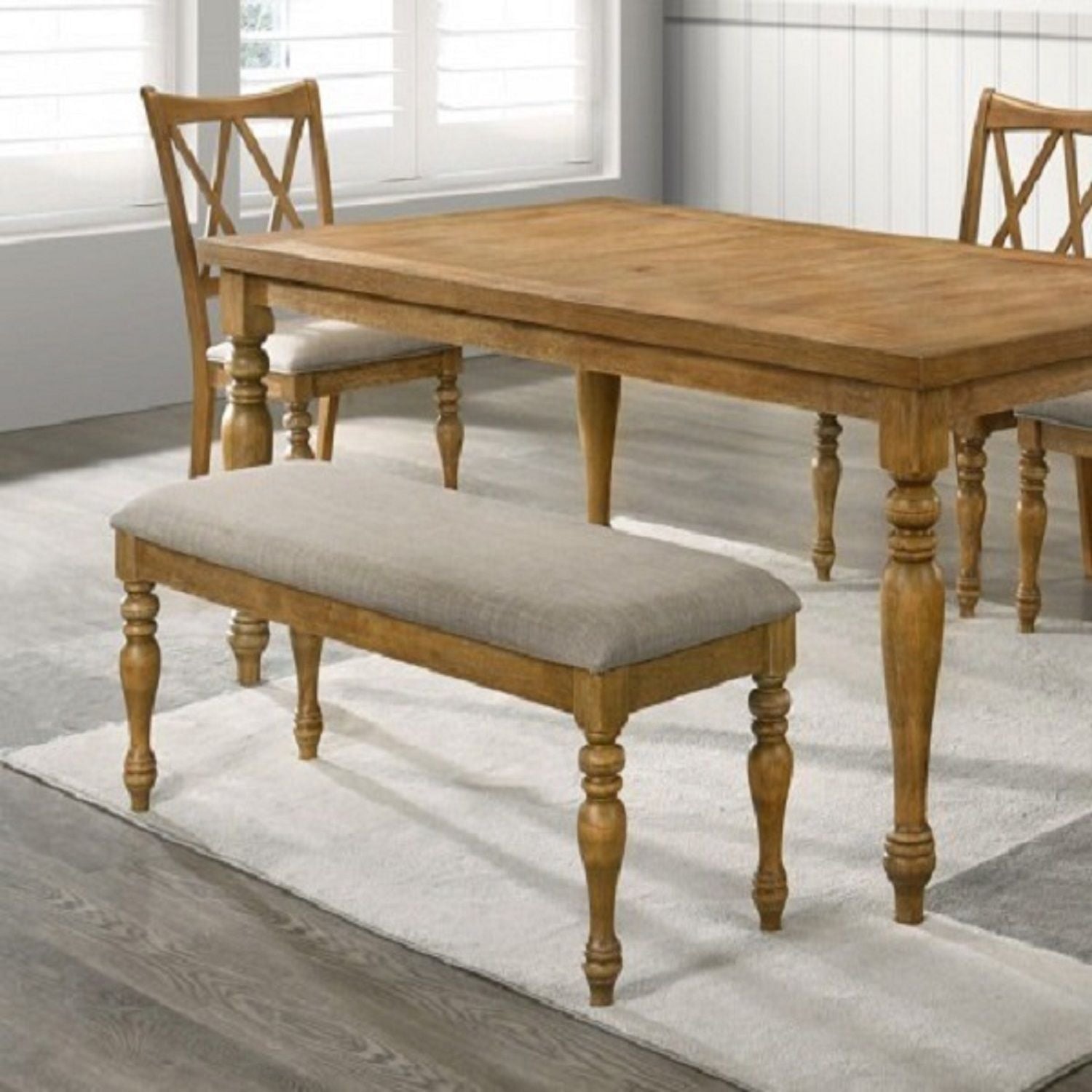 Dining Bench With Cushion - Brown