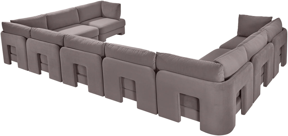 Hammond - Velvet Performance Fabric Upholstered 9 Piece Sectional