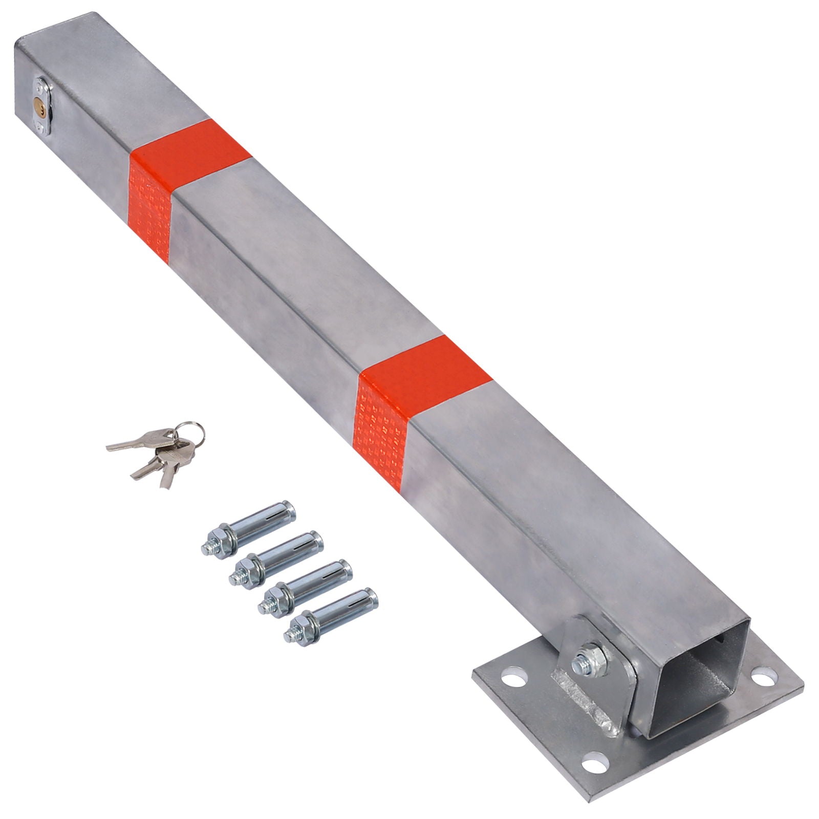 Square Parking Bollard Pole Barrier With Lock For Car Parking Protection And Home Garage Street Decor