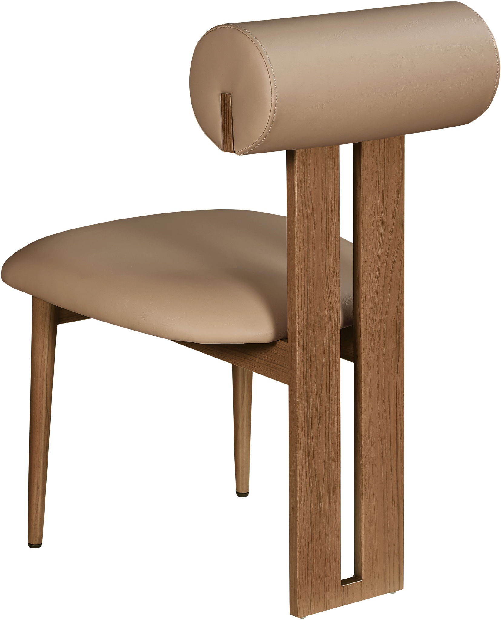 Dario - Faux Leather Dining Chair With Brown Frame (Set of 2)