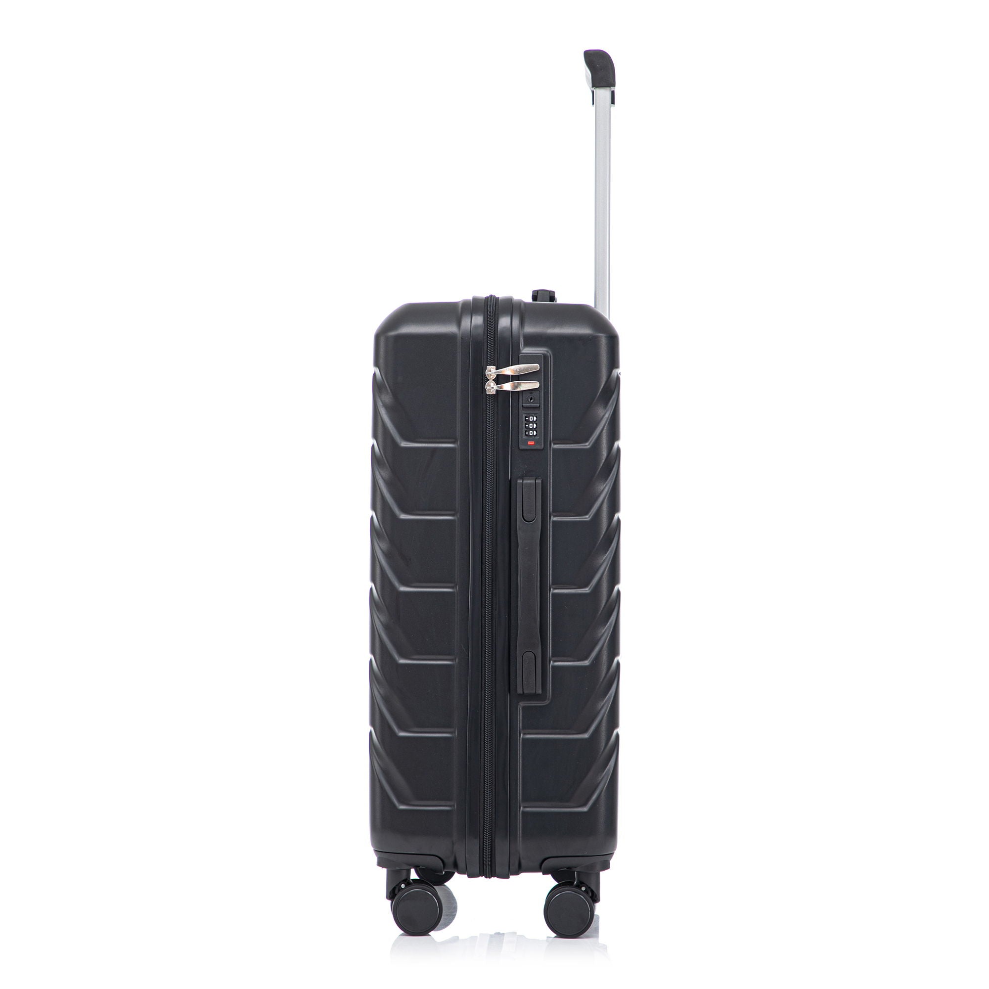Hard Shell Luggage With Scratch Resistant Surface, 4 Wheels, Combination Lock & Side Hooks