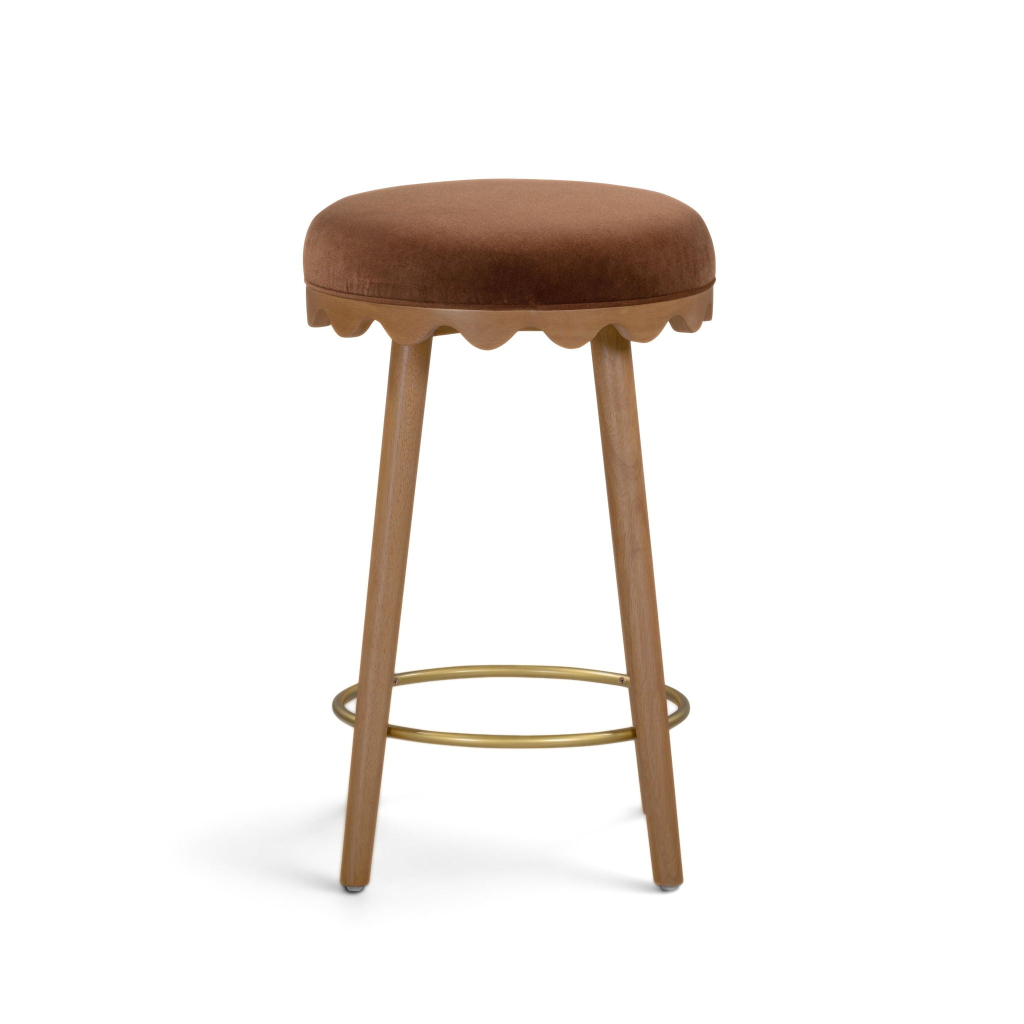 Oodle - Performance Vegan Mohair Light Walnut Stool