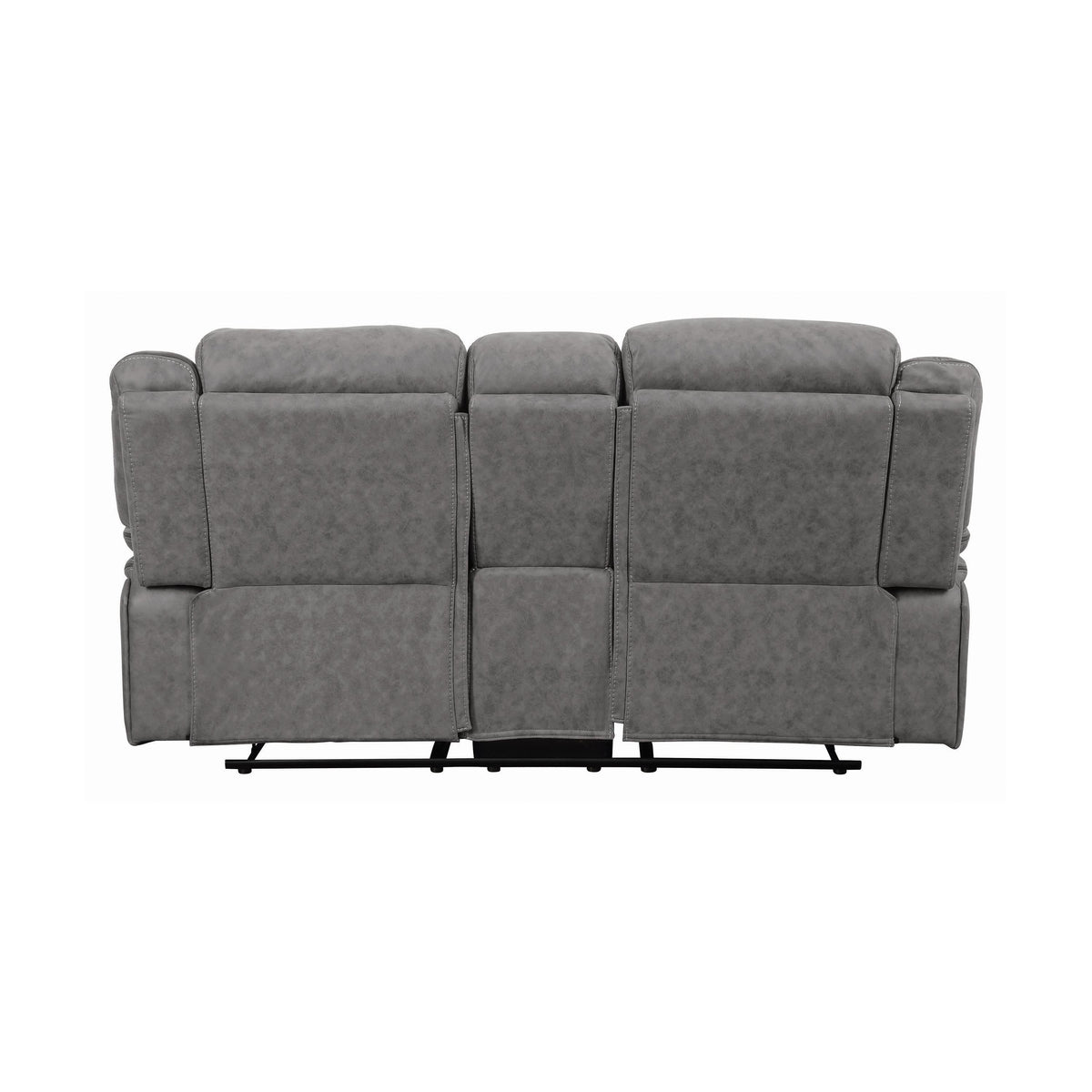 Higgins Reclining Leatherette Loveseat with Console 602262