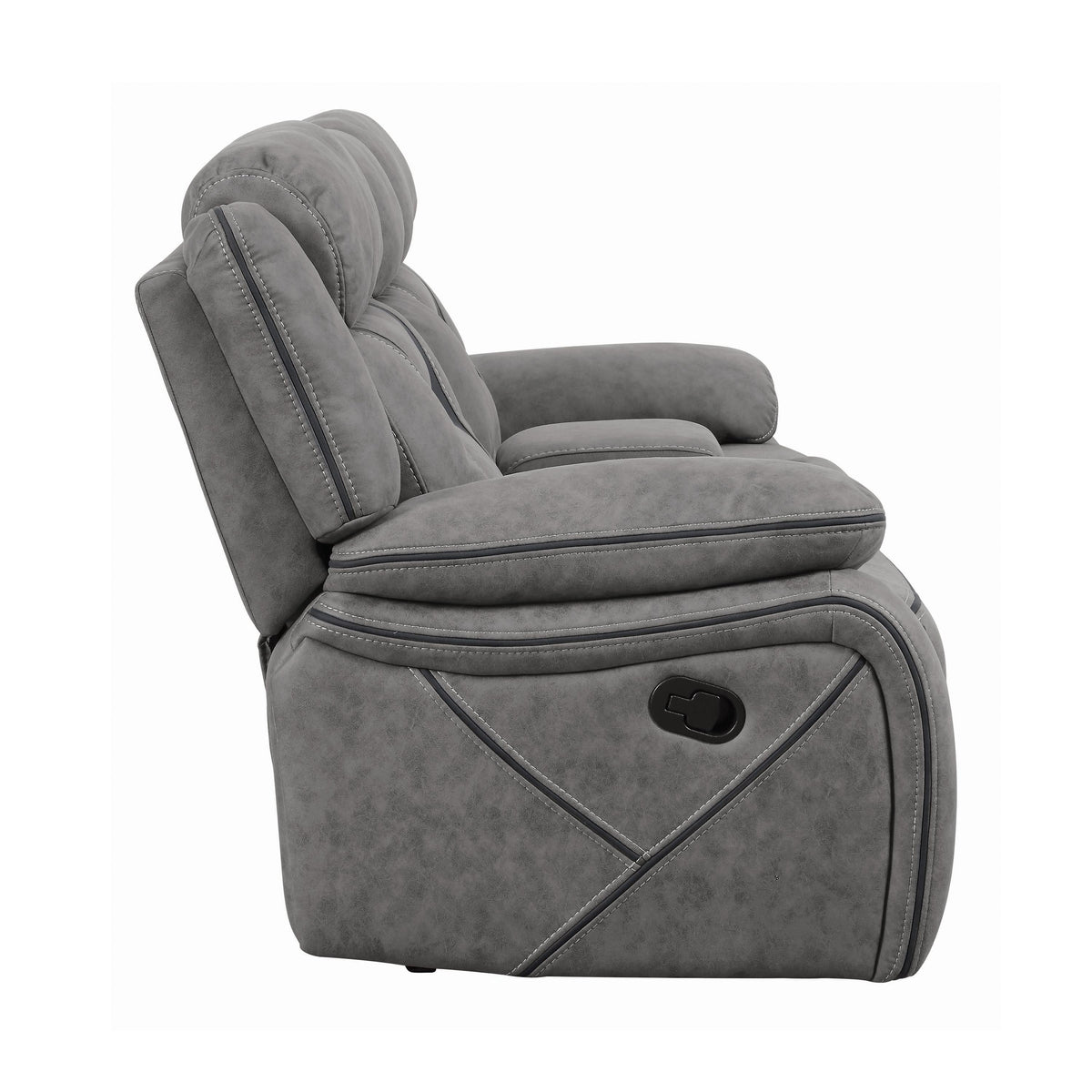 Higgins Reclining Leatherette Loveseat with Console 602262