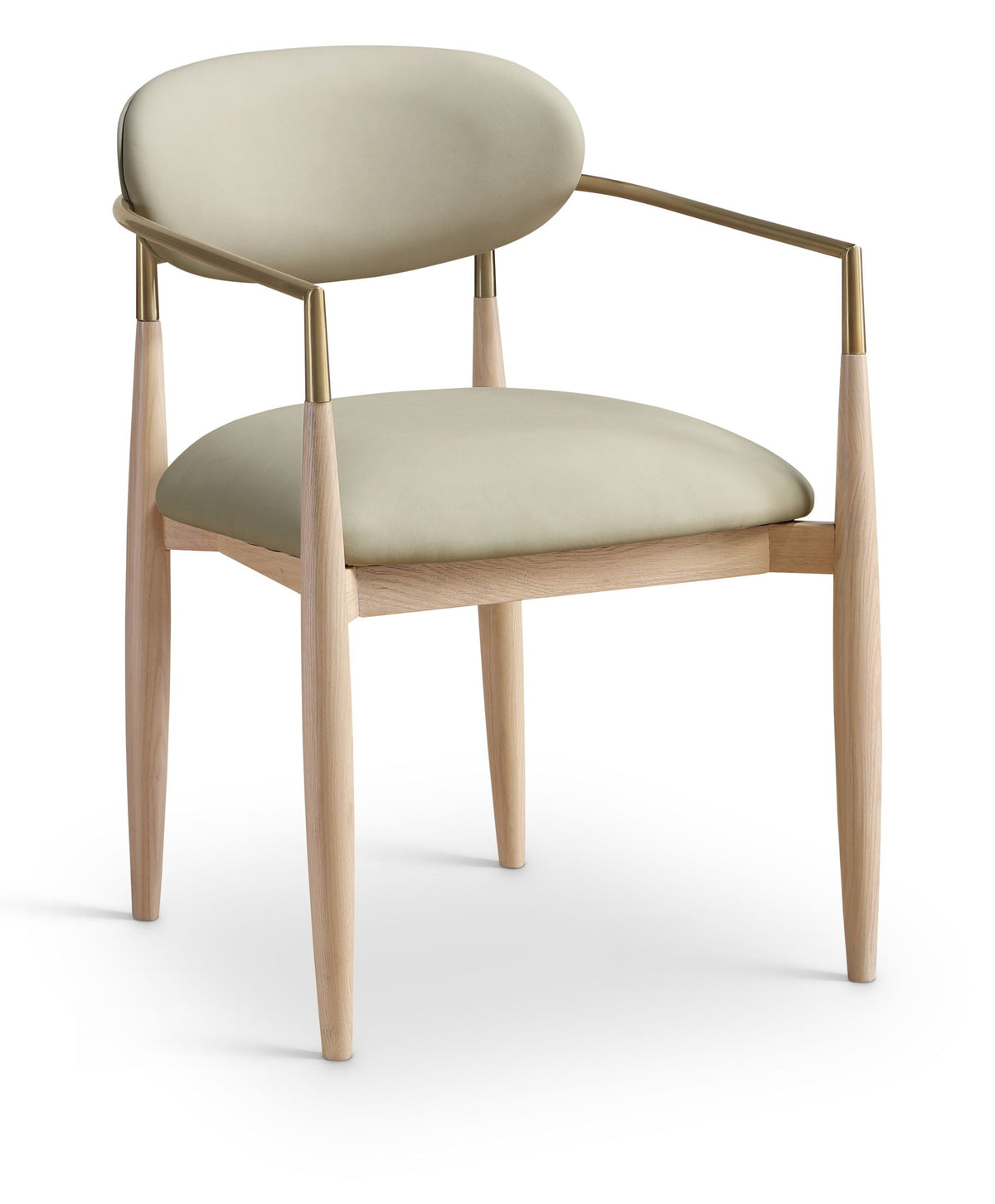 Riccio - Dining Arm Chair (Set of 2) - Natural And Gold Frame