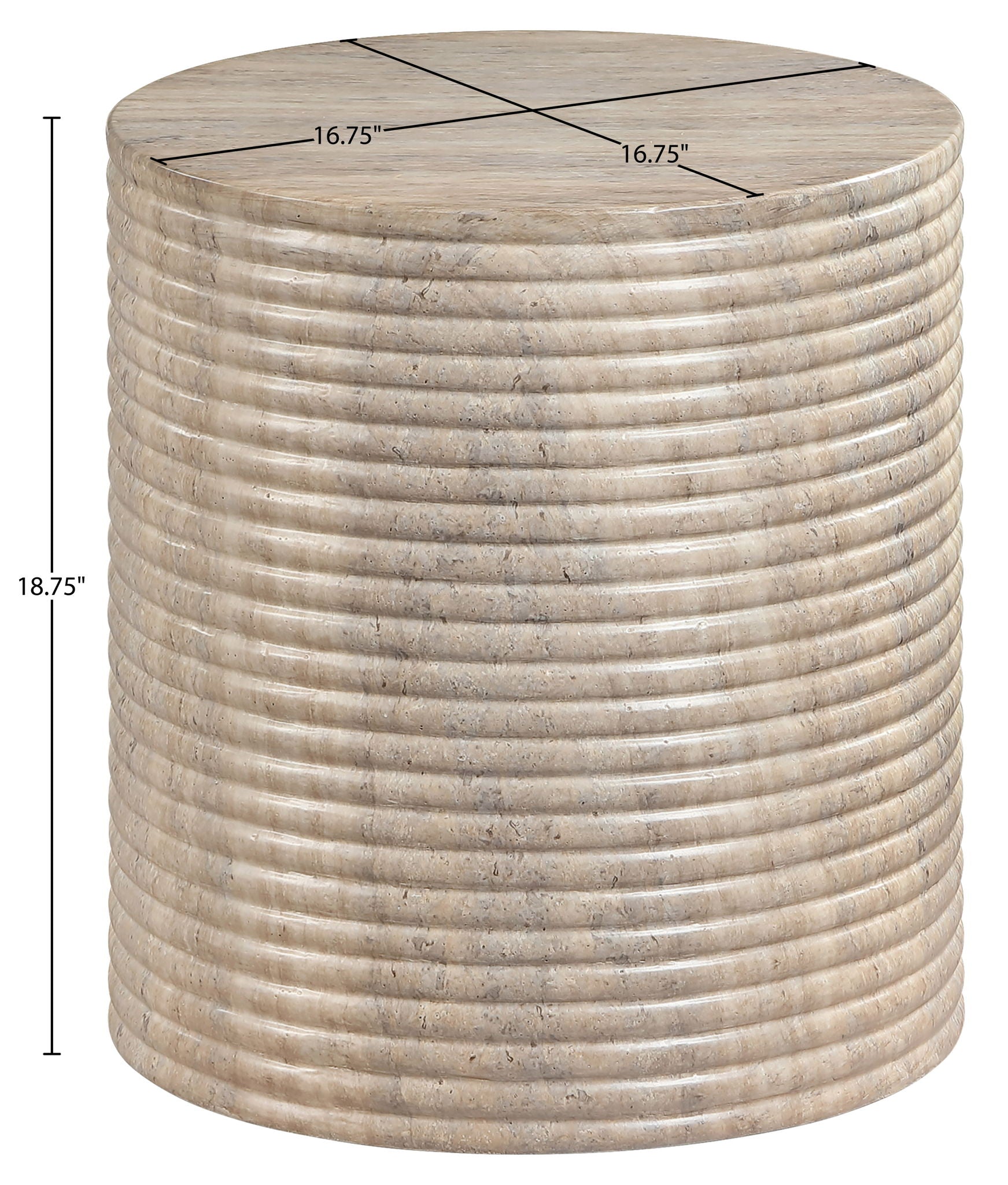Rapallo - Concrete Indoor/Outdoor End Table - Travertine