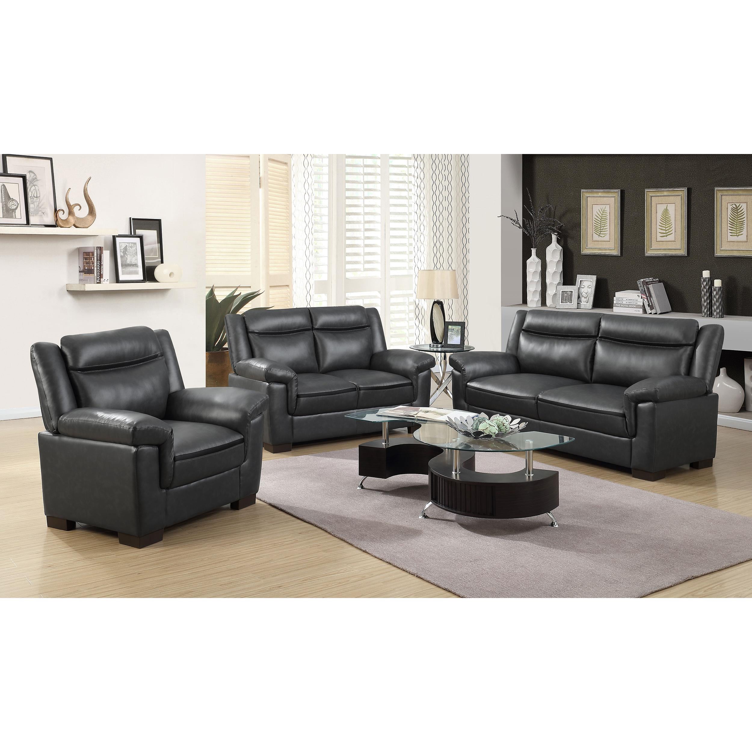 Diamond Modern Furniture COA Arabella Stationary Leatherette Loveseat 506592 IMAGE 6
