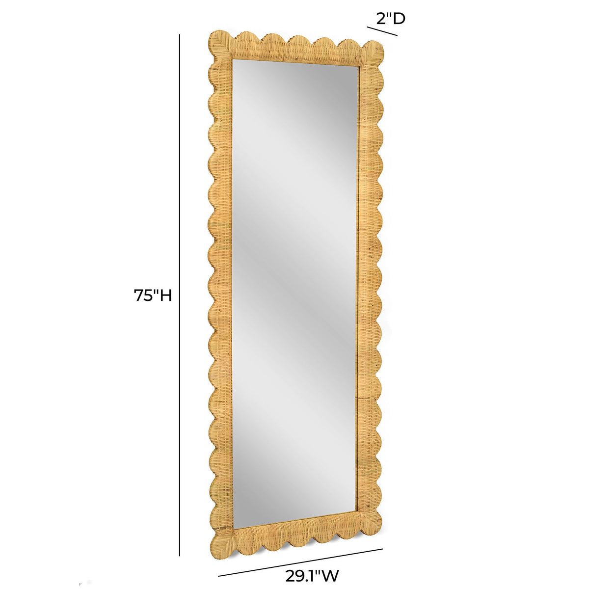 Bama - Rattan Long Wall Mirror - Natural