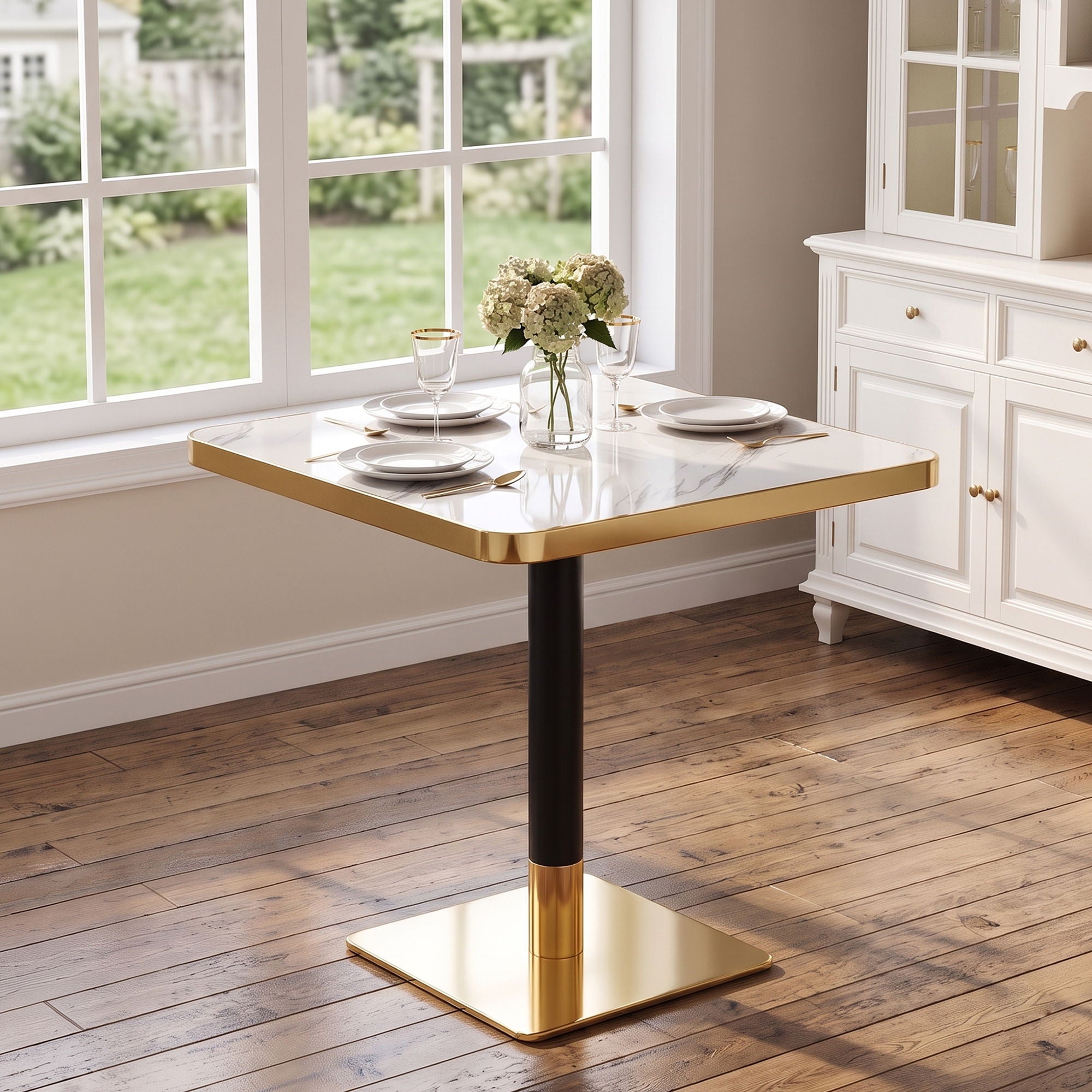 Square Small Kitchen Table With Pedestal Base