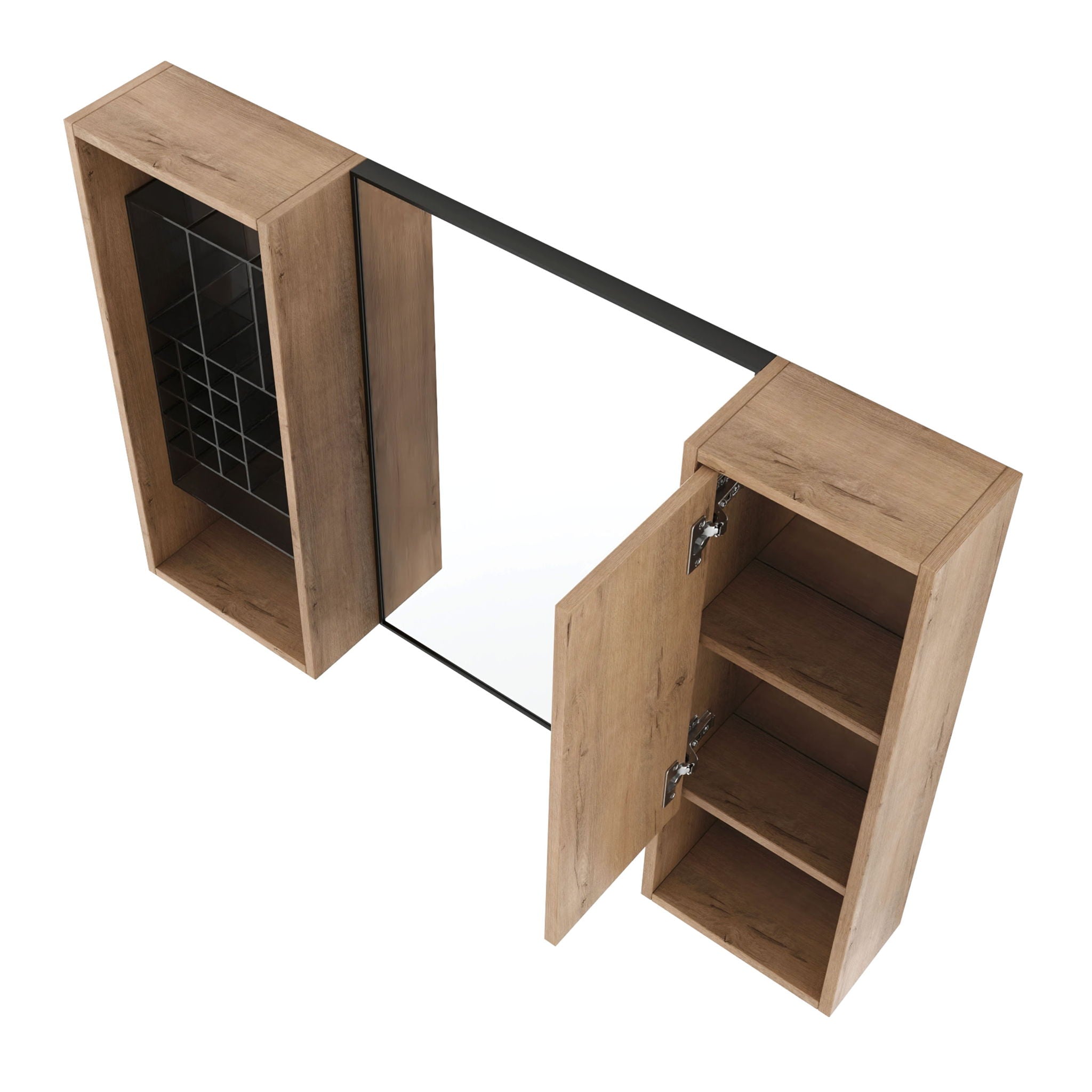 41.3" Wall Mounted Cabinet With Storage, Medicine Cabinet With Door And Adjustable Shelves - Imitative Oak