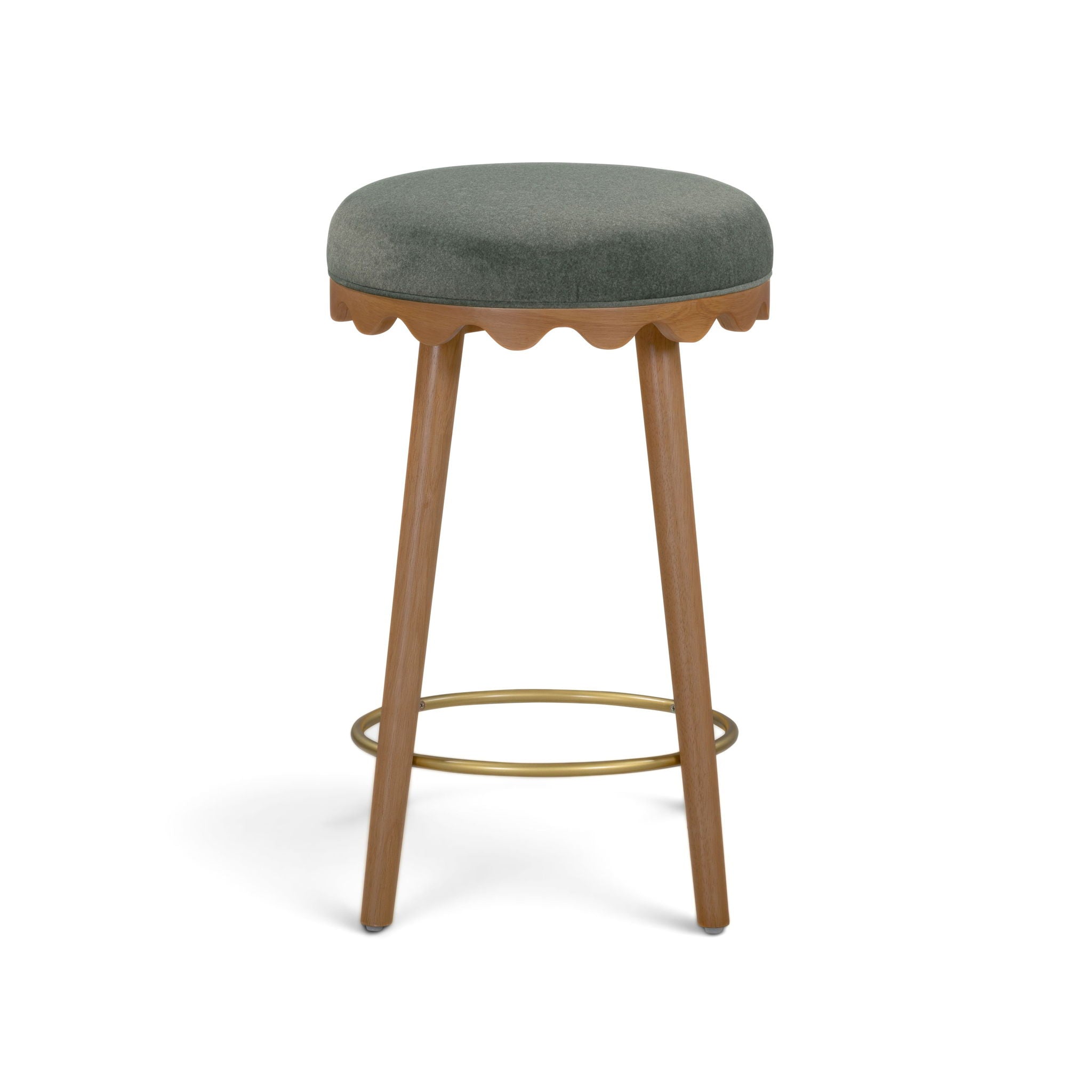Oodle - Performance Vegan Mohair Light Walnut Stool