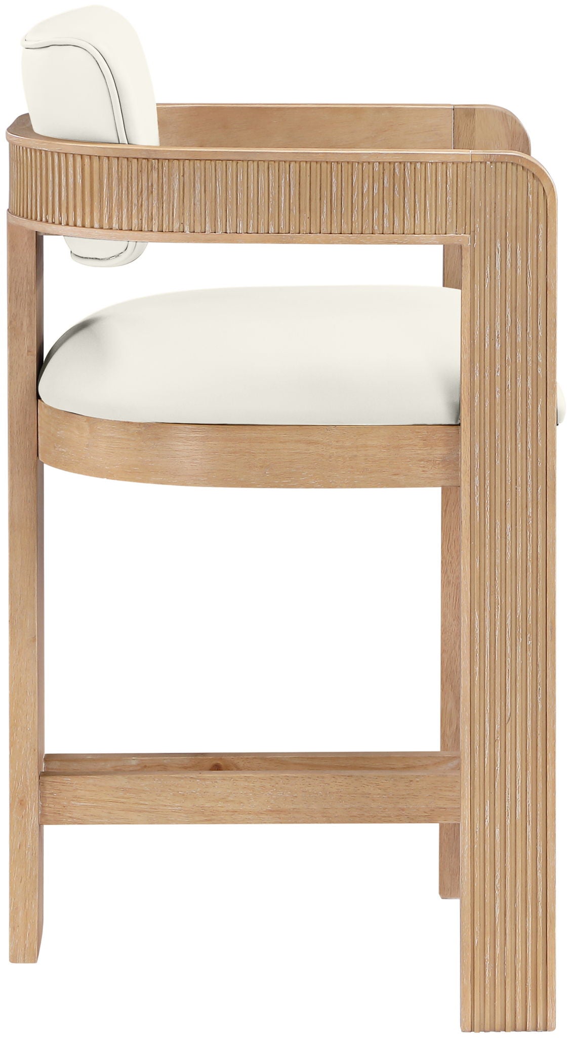 Sacha - Vegan Leather Upholstered Counter Stool With Natural Base
