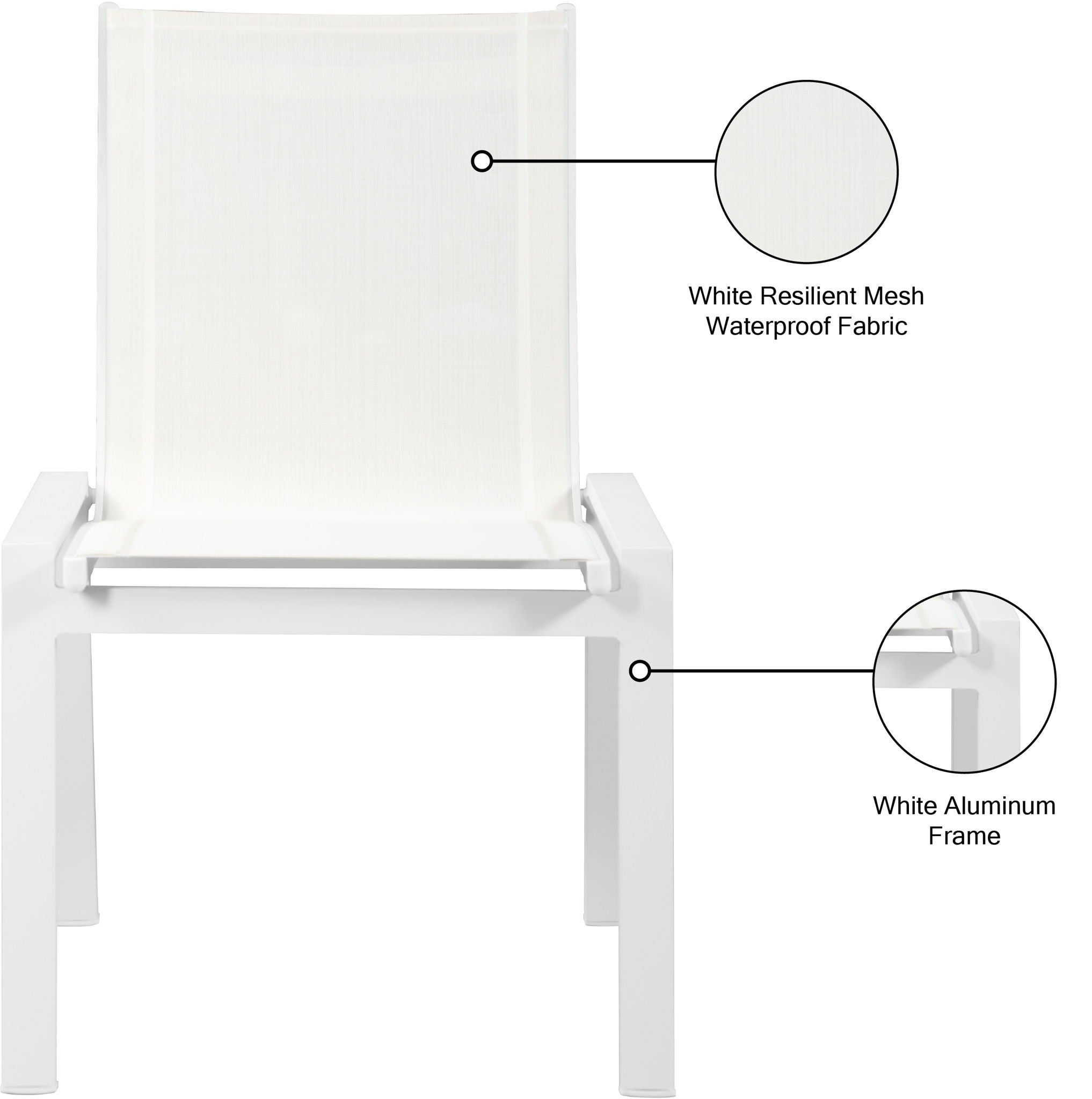 Nizuc - Outdoor Patio Dining Chair With White Frame (Set of 2)