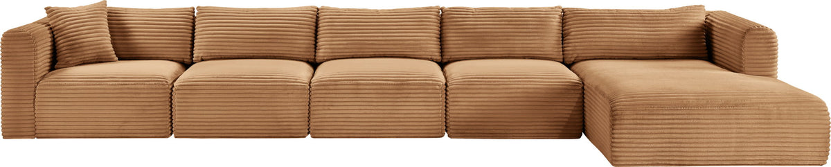 Shaggy - Fabric 5 Piece Modular Sectional With Chaise